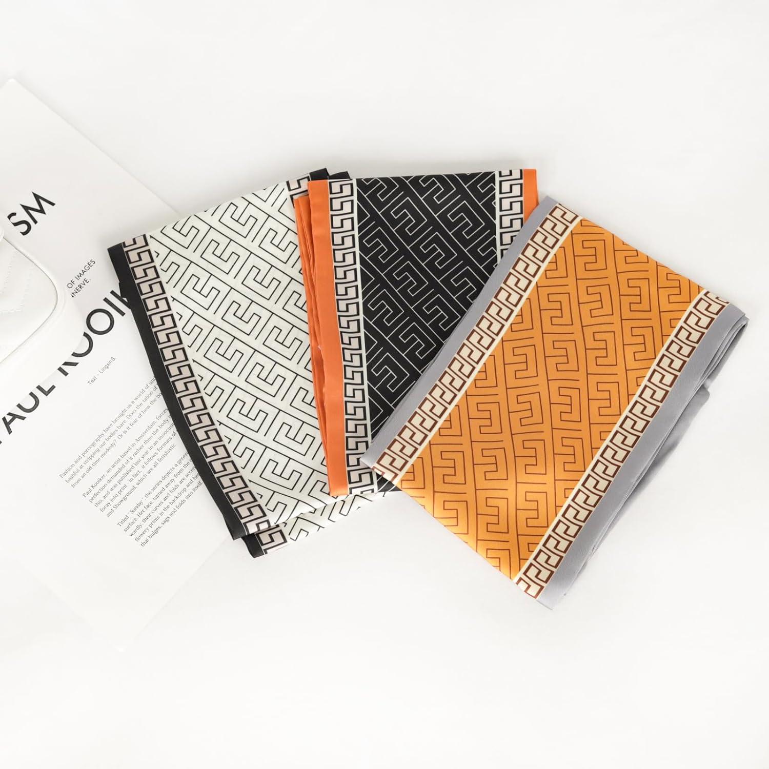 imageEXTREE Satin Scarf Mulberry Silk Printed Head Wrap Hair Band 7quotquot x 59quotquotA066