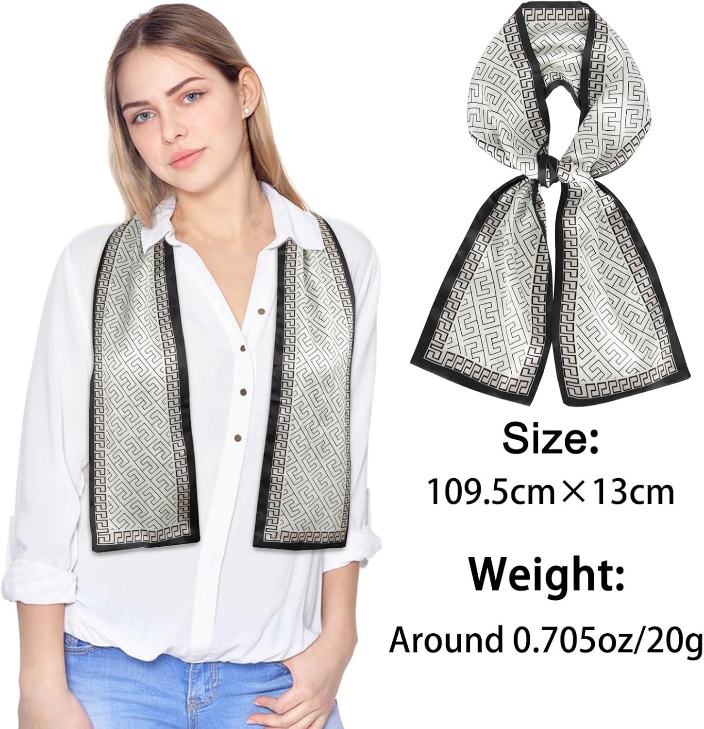 imageEXTREE Satin Scarf Mulberry Silk Printed Head Wrap Hair Band 7quotquot x 59quotquotA066