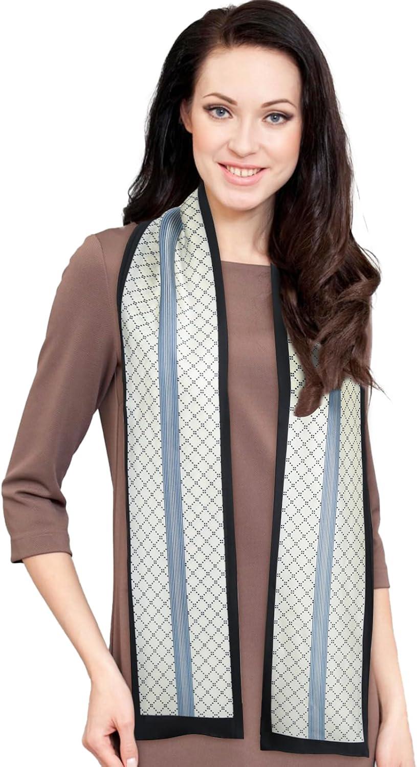 imageEXTREE Satin Scarf Mulberry Silk Printed Head Wrap Hair Band 7quotquot x 59quotquotA068