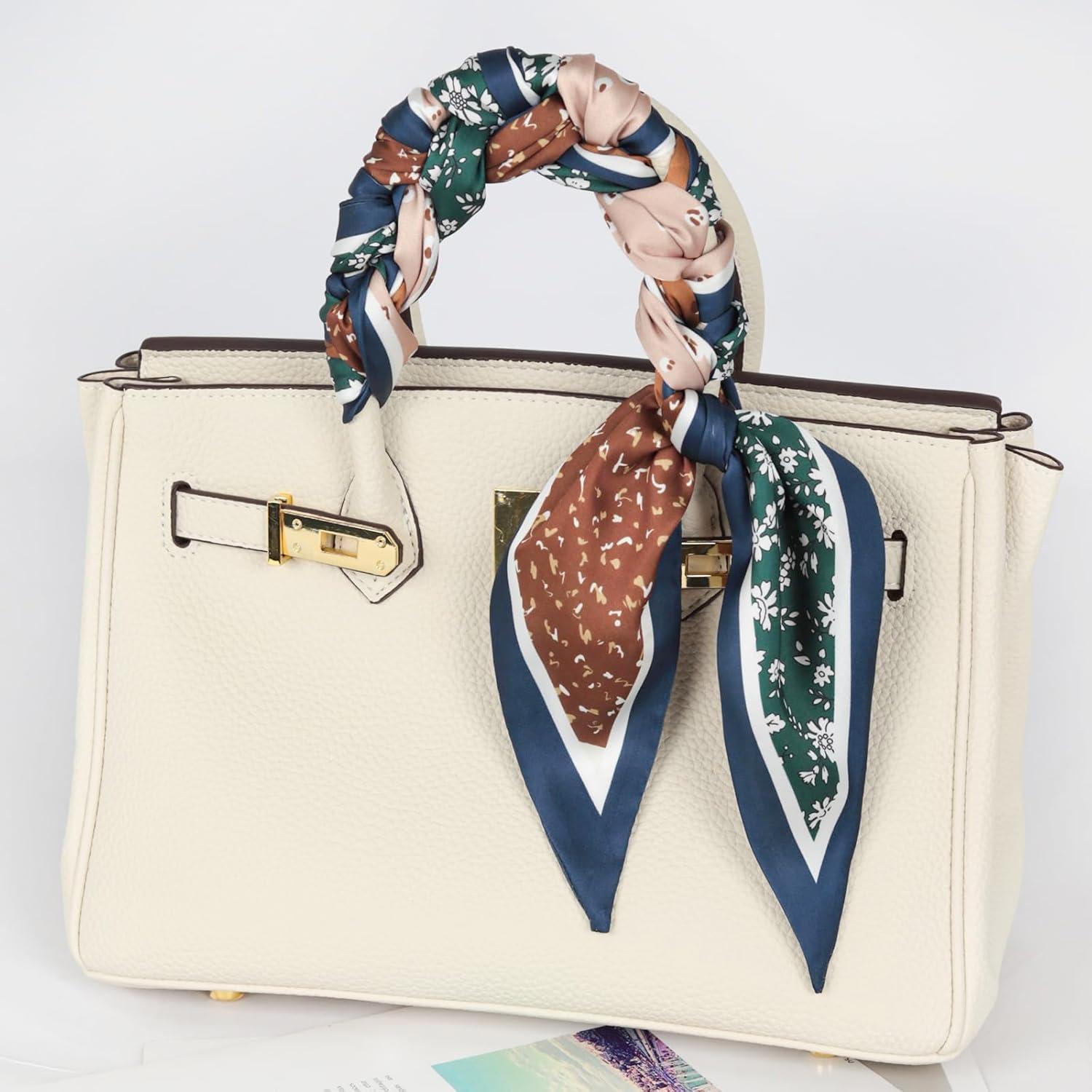 imageEXTREE Satin Scarf Mulberry Silk Printed Head Wrap Hair Band 7quotquot x 59quotquotA073