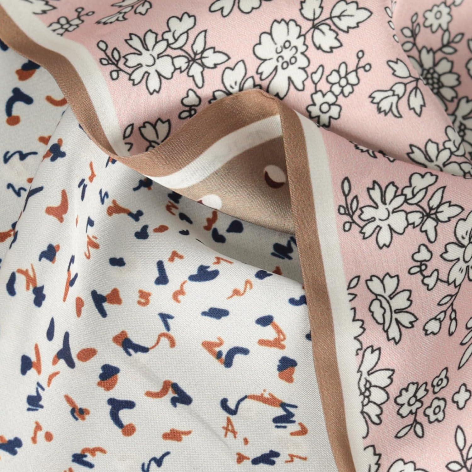 imageEXTREE Satin Scarf Mulberry Silk Printed Head Wrap Hair Band 7quotquot x 59quotquotA074