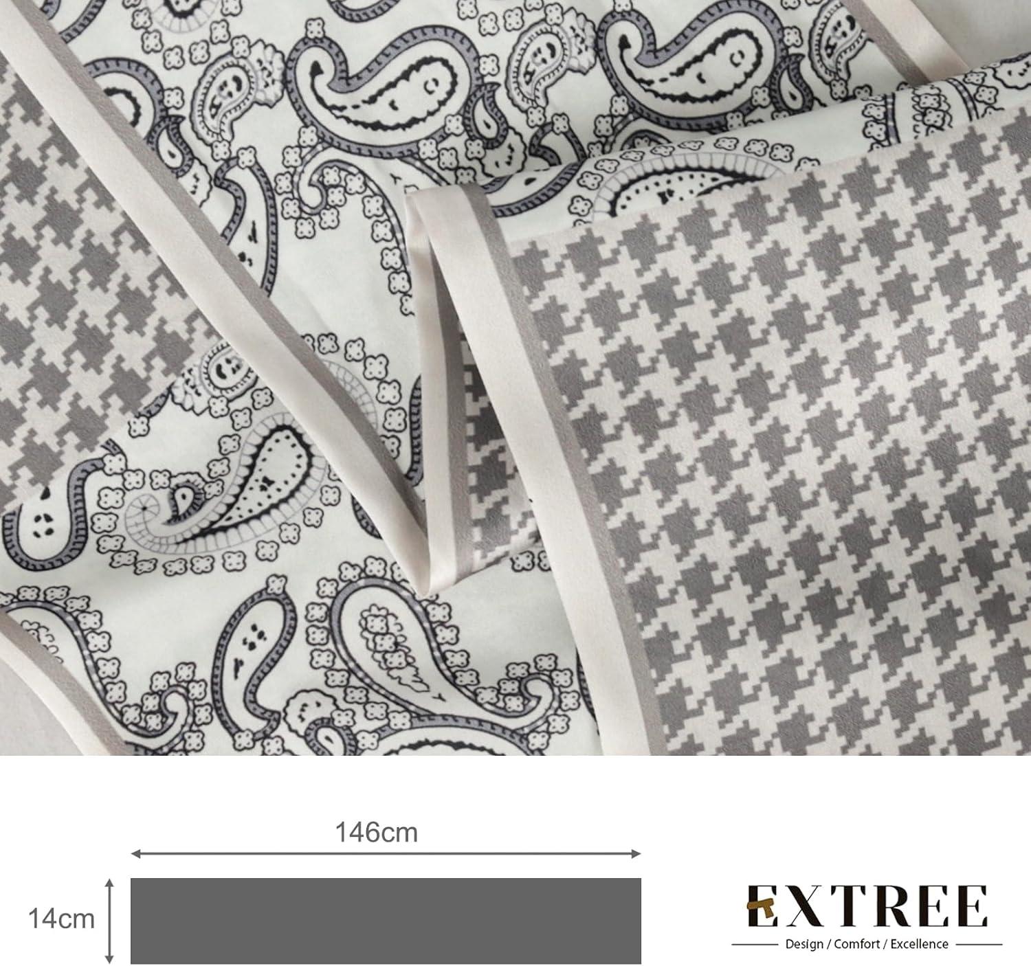 imageEXTREE Satin Scarf Mulberry Silk Printed Head Wrap Hair Band 7quotquot x 59quotquotA075