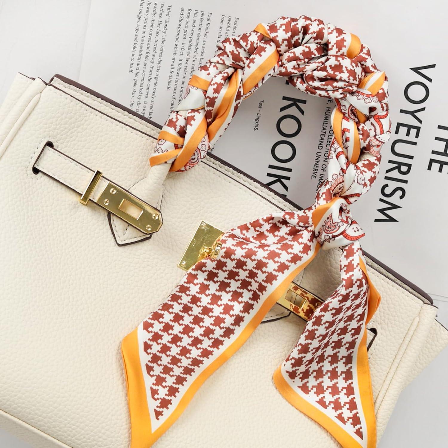 imageEXTREE Satin Scarf Mulberry Silk Printed Head Wrap Hair Band 7quotquot x 59quotquotA076