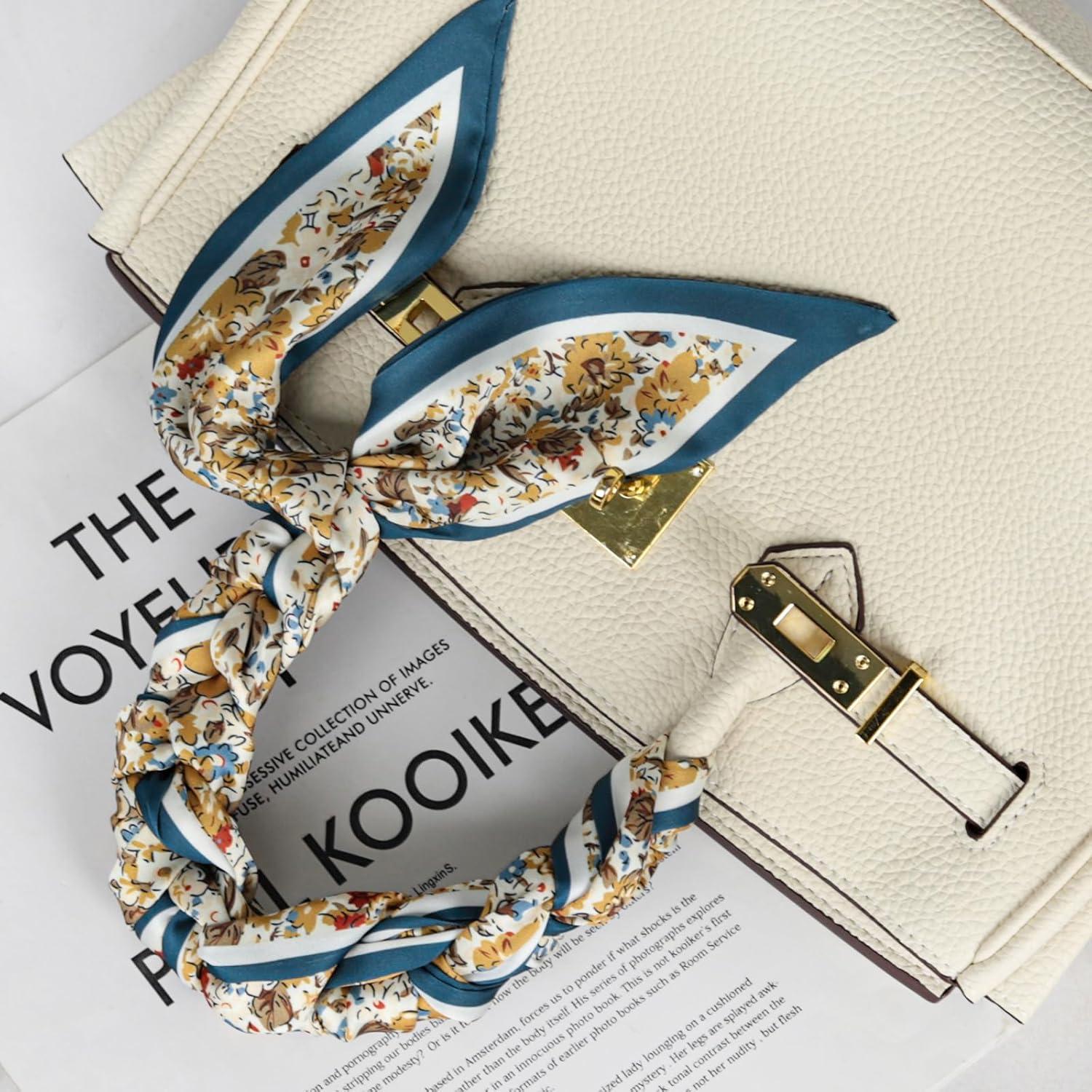 imageEXTREE Satin Scarf Mulberry Silk Printed Head Wrap Hair Band 7quotquot x 59quotquotA078