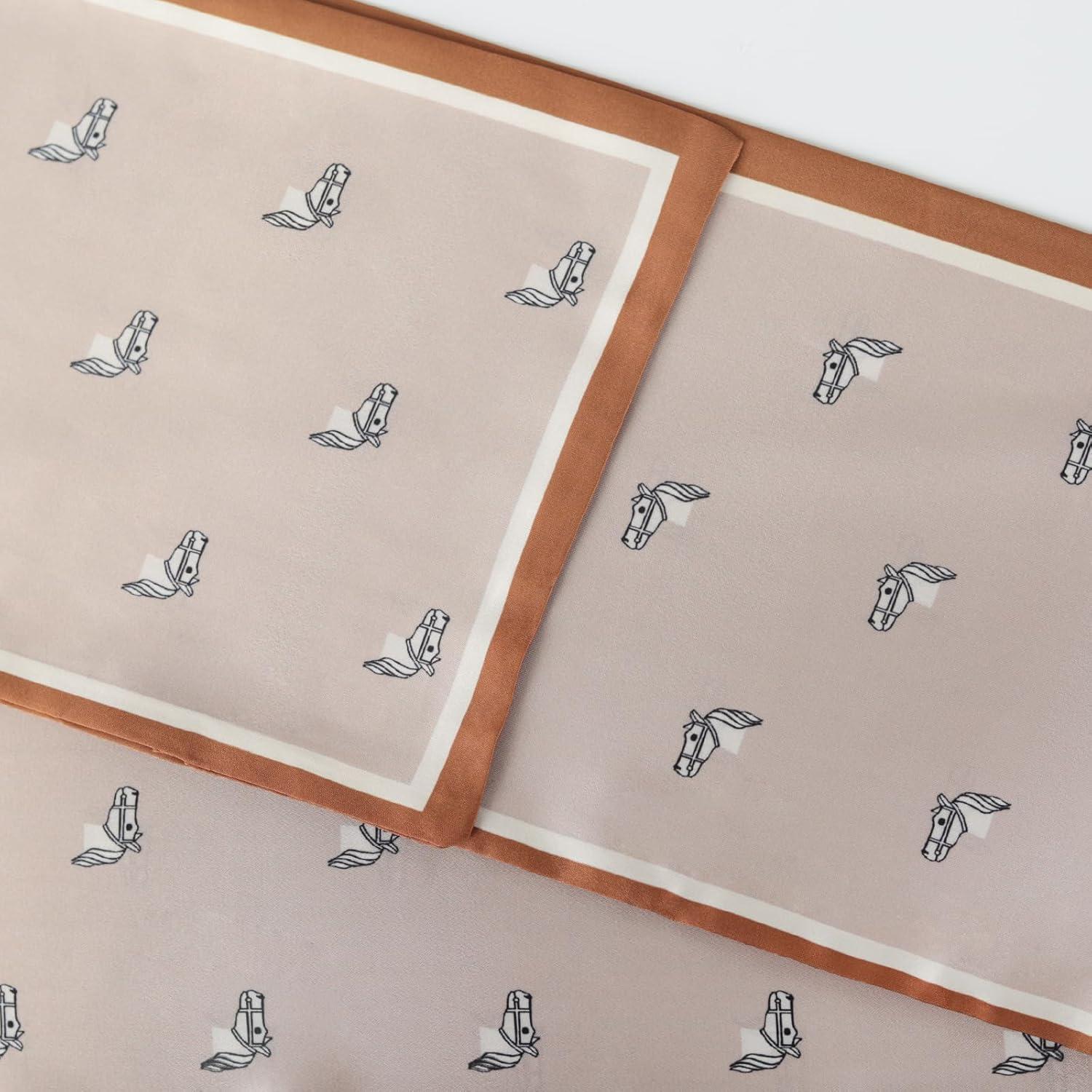 imageEXTREE Satin Scarf Mulberry Silk Printed Head Wrap Hair Band 7quotquot x 59quotquotA082