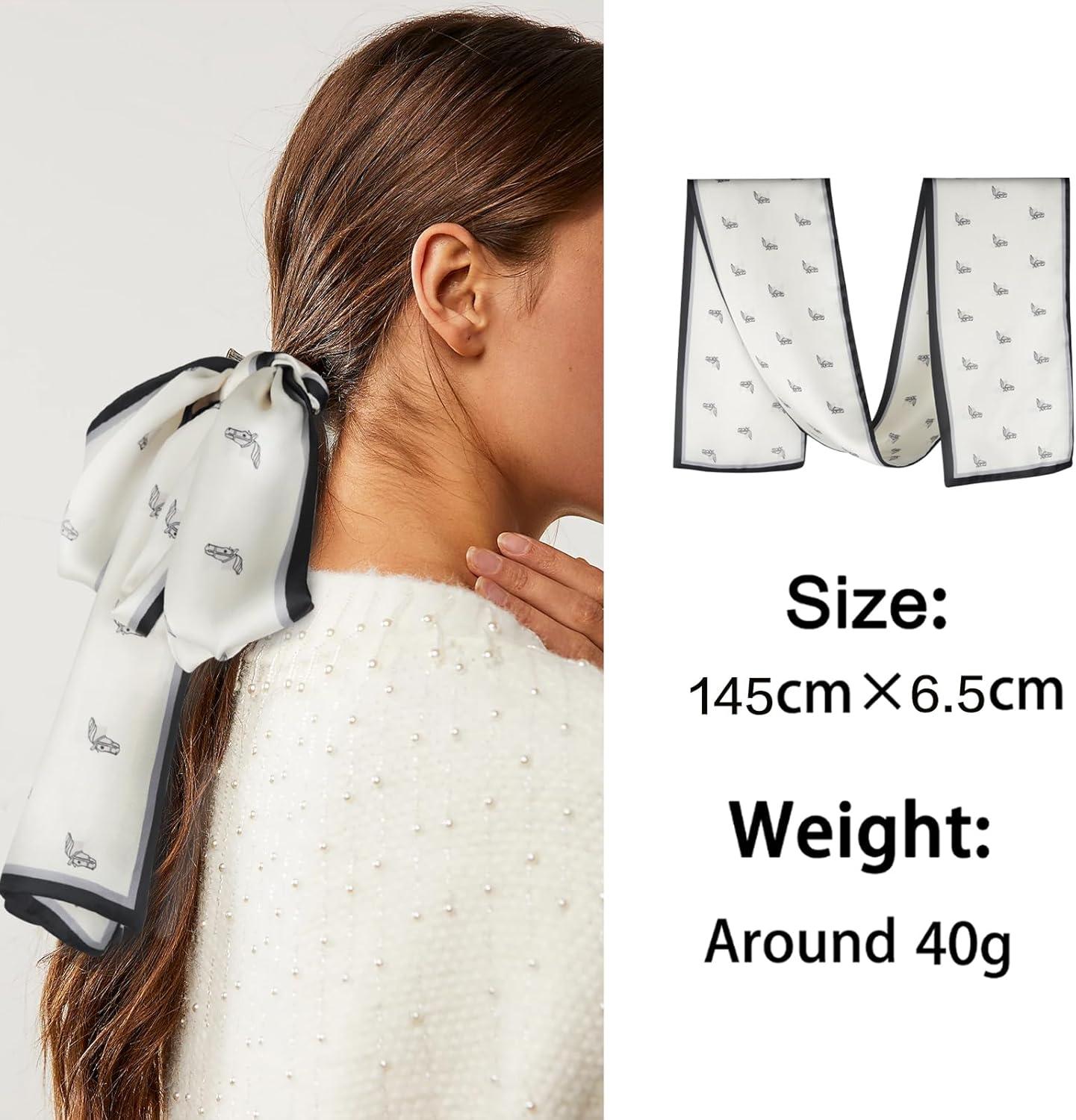 imageEXTREE Satin Scarf Mulberry Silk Printed Head Wrap Hair Band 7quotquot x 59quotquotA083