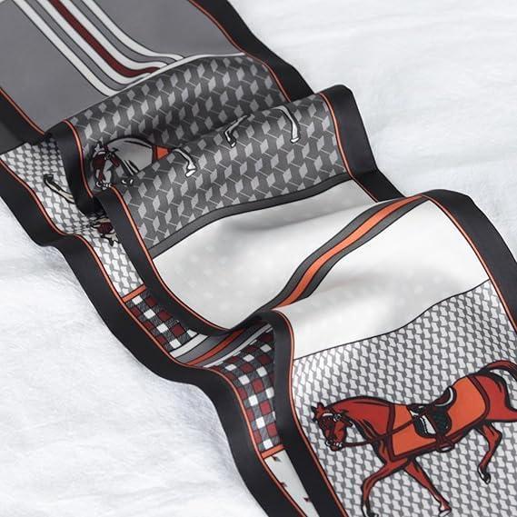 imageEXTREE Satin Scarf Mulberry Silk Printed Head Wrap Hair Band 7quotquot x 59quotquotA084