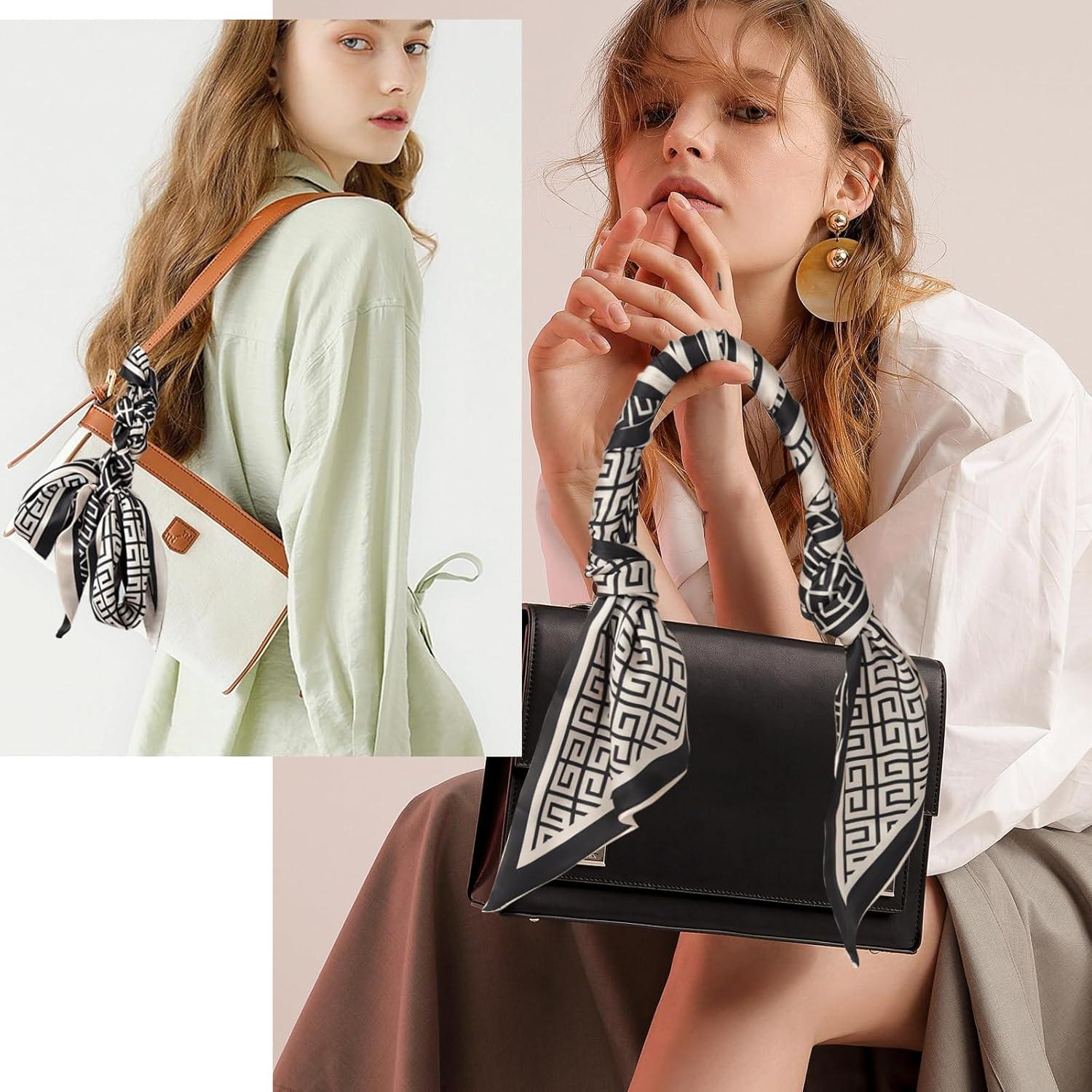 imageEXTREE Satin Scarf Mulberry Silk Printed Head Wrap Hair Band 7quotquot x 59quotquotA090