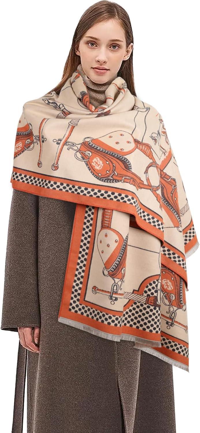 imageEXTREE Scarfs for Women Pashmina Silky Shawl Wrap for Evening Dressing Blanket Open Front Poncho CapeBeige 0ne