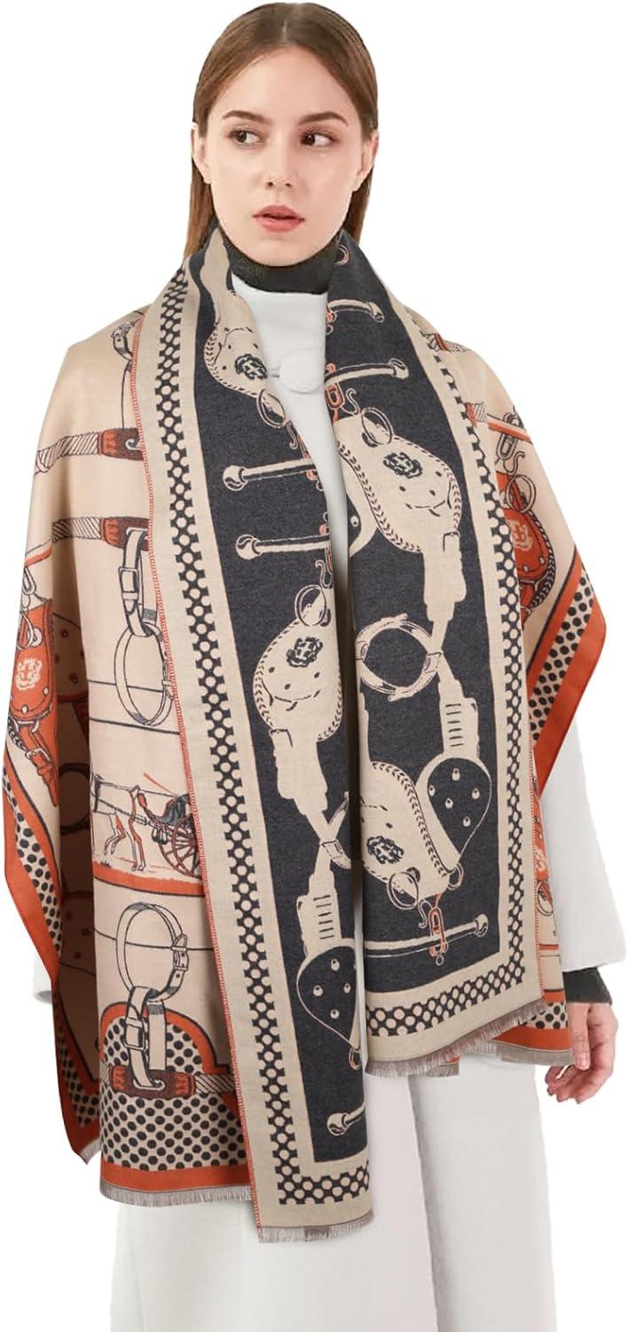 imageEXTREE Scarfs for Women Pashmina Silky Shawl Wrap for Evening Dressing Blanket Open Front Poncho CapeBeige 0ne