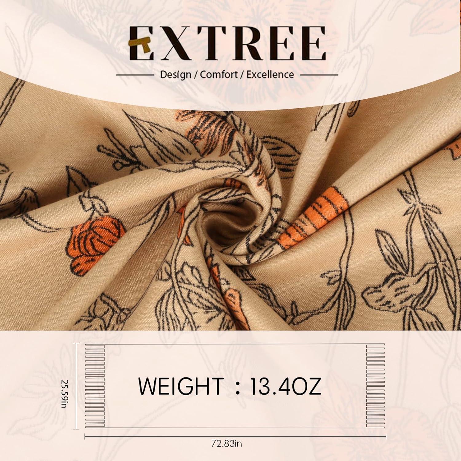 imageEXTREE Scarfs for Women Pashmina Silky Shawl Wrap for Evening Dressing Blanket Open Front Poncho CapeBeige Peony