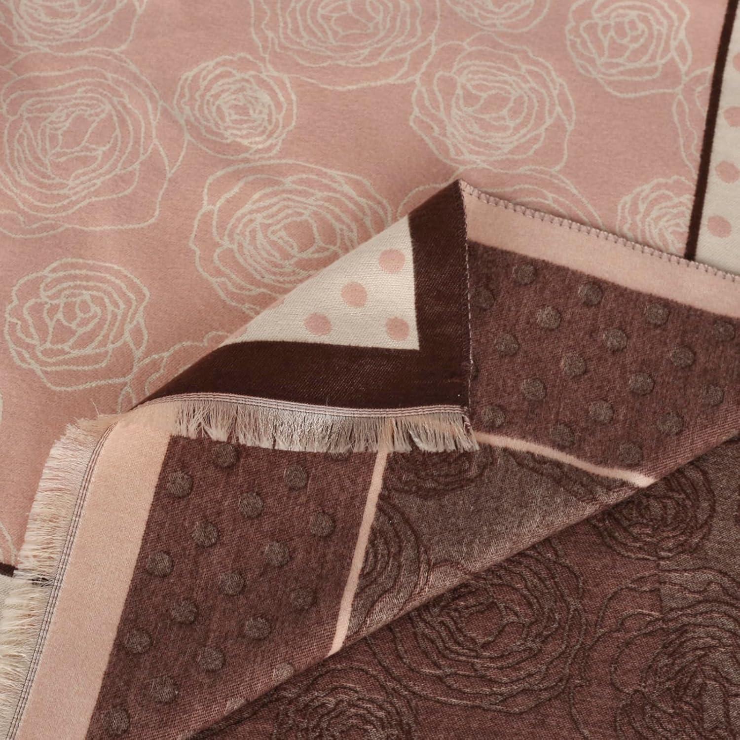 imageEXTREE Scarfs for Women Pashmina Silky Shawl Wrap for Evening Dressing Blanket Open Front Poncho CapeCamellia Powder Coffee