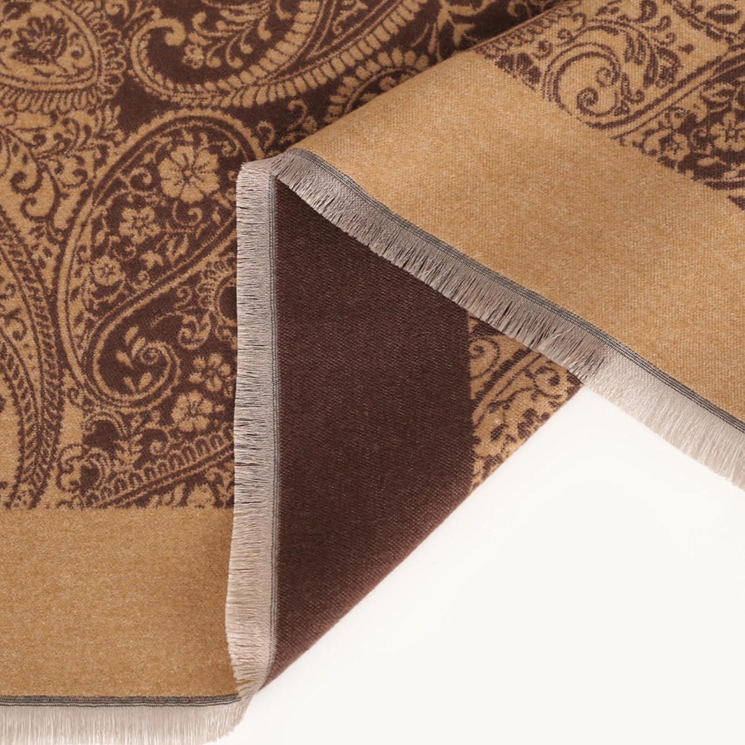 imageEXTREE Scarfs for Women Pashmina Silky Shawl Wrap for Evening Dressing Blanket Open Front Poncho CapeCashew Brown