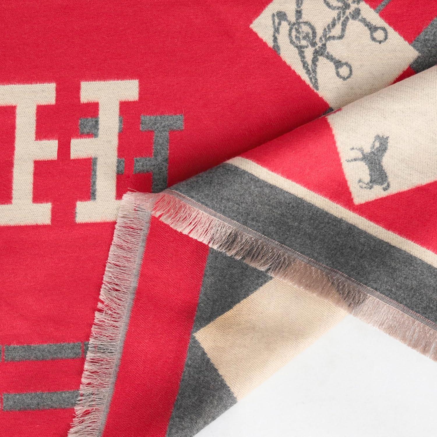 imageEXTREE Scarfs for Women Pashmina Silky Shawl Wrap for Evening Dressing Blanket Open Front Poncho CapeChain Horse Charm Red