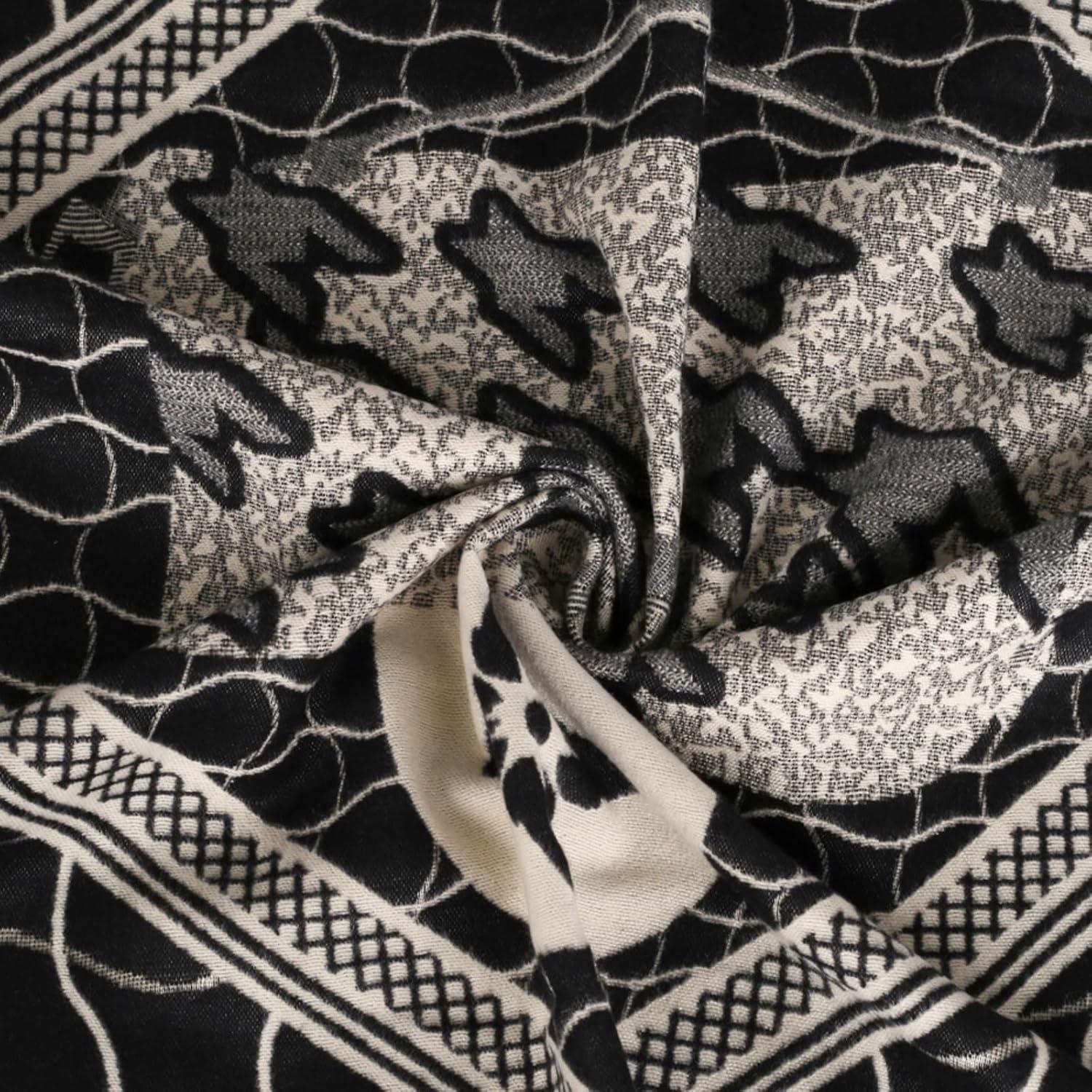 imageEXTREE Scarfs for Women Pashmina Silky Shawl Wrap for Evening Dressing Blanket Open Front Poncho CapeClassic Black and White