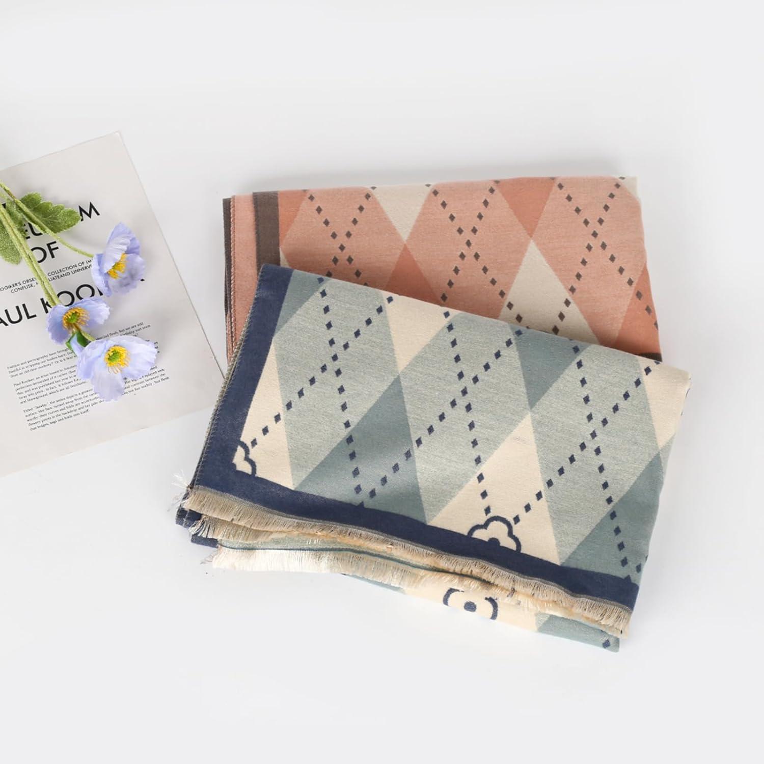 imageEXTREE Scarfs for Women Pashmina Silky Shawl Wrap for Evening Dressing Blanket Open Front Poncho CapeClover Pink