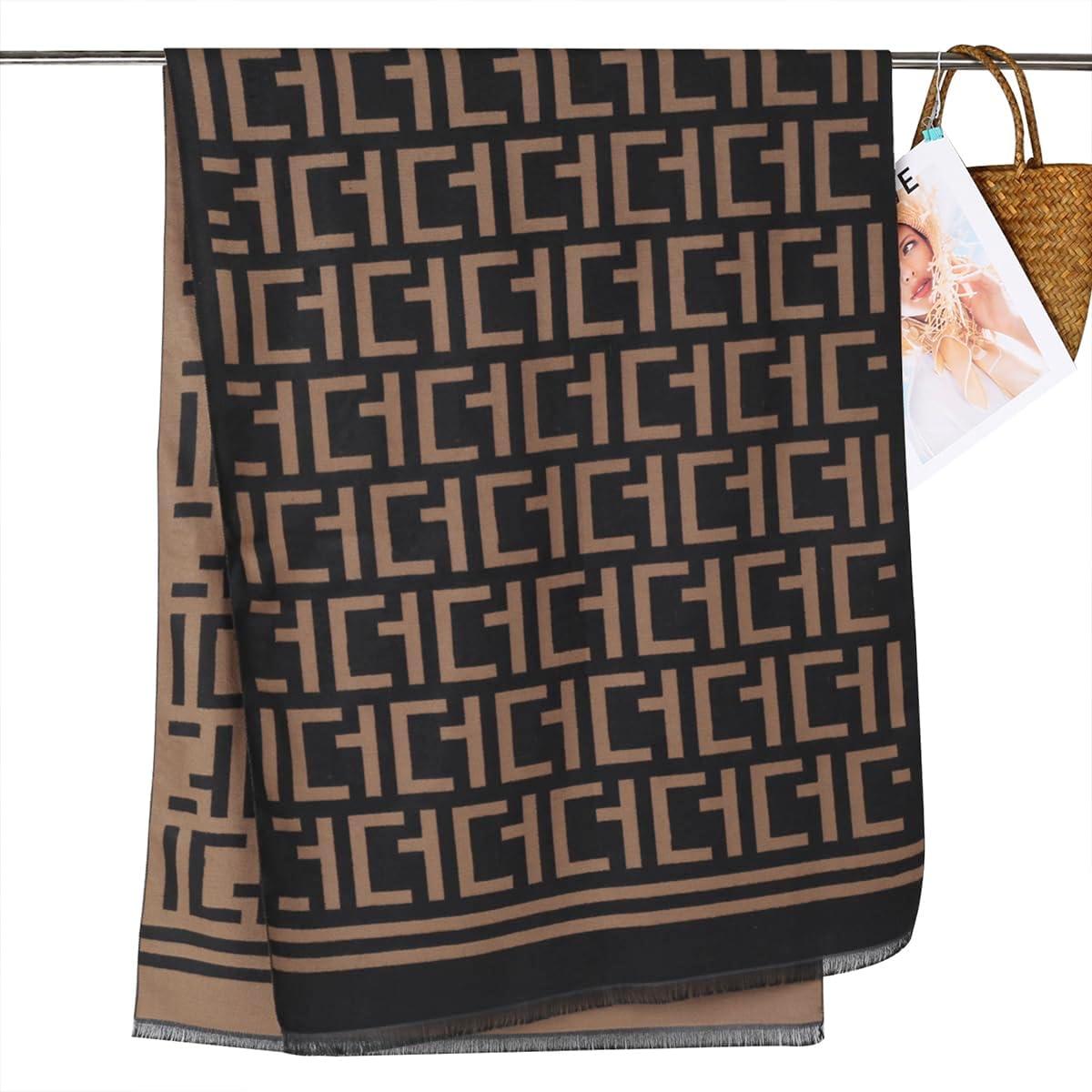 imageEXTREE Scarfs for Women Pashmina Silky Shawl Wrap for Evening Dressing Blanket Open Front Poncho CapeEtype Square Black Coffee