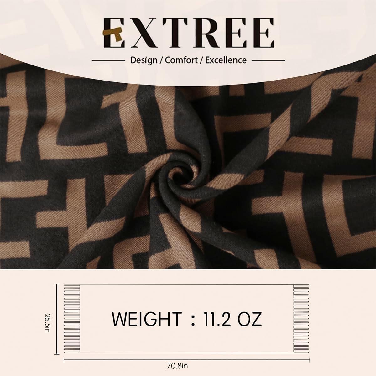 imageEXTREE Scarfs for Women Pashmina Silky Shawl Wrap for Evening Dressing Blanket Open Front Poncho CapeEtype Square Black Coffee