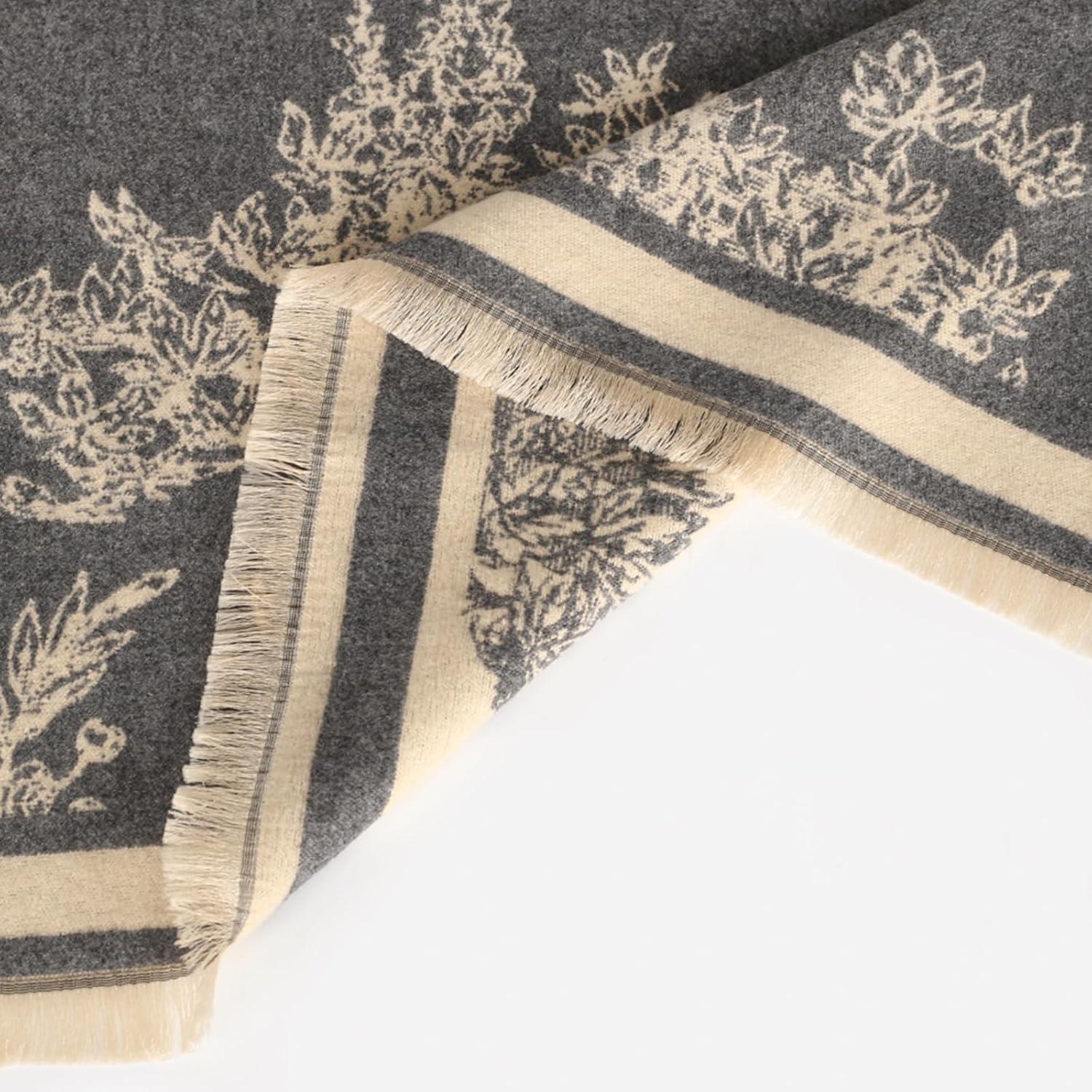 imageEXTREE Scarfs for Women Pashmina Silky Shawl Wrap for Evening Dressing Blanket Open Front Poncho CapeGray Forest