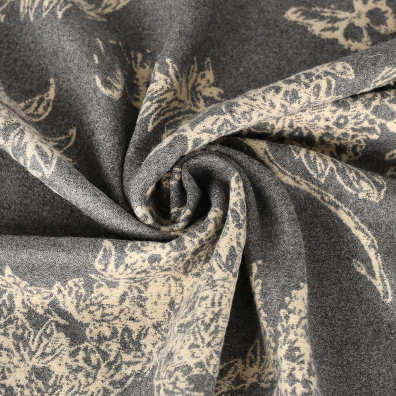 imageEXTREE Scarfs for Women Pashmina Silky Shawl Wrap for Evening Dressing Blanket Open Front Poncho CapeGray Forest