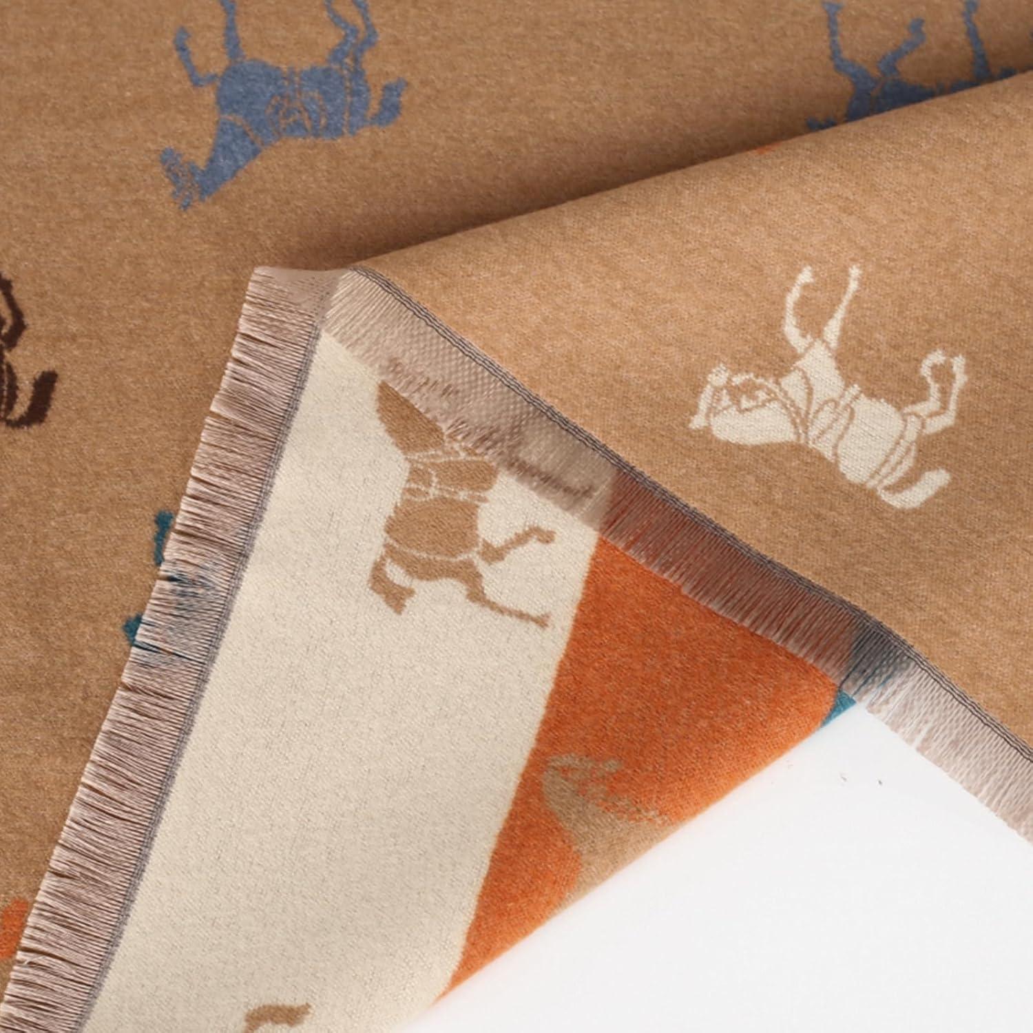 imageEXTREE Scarfs for Women Pashmina Silky Shawl Wrap for Evening Dressing Blanket Open Front Poncho CapeKhaki Pony