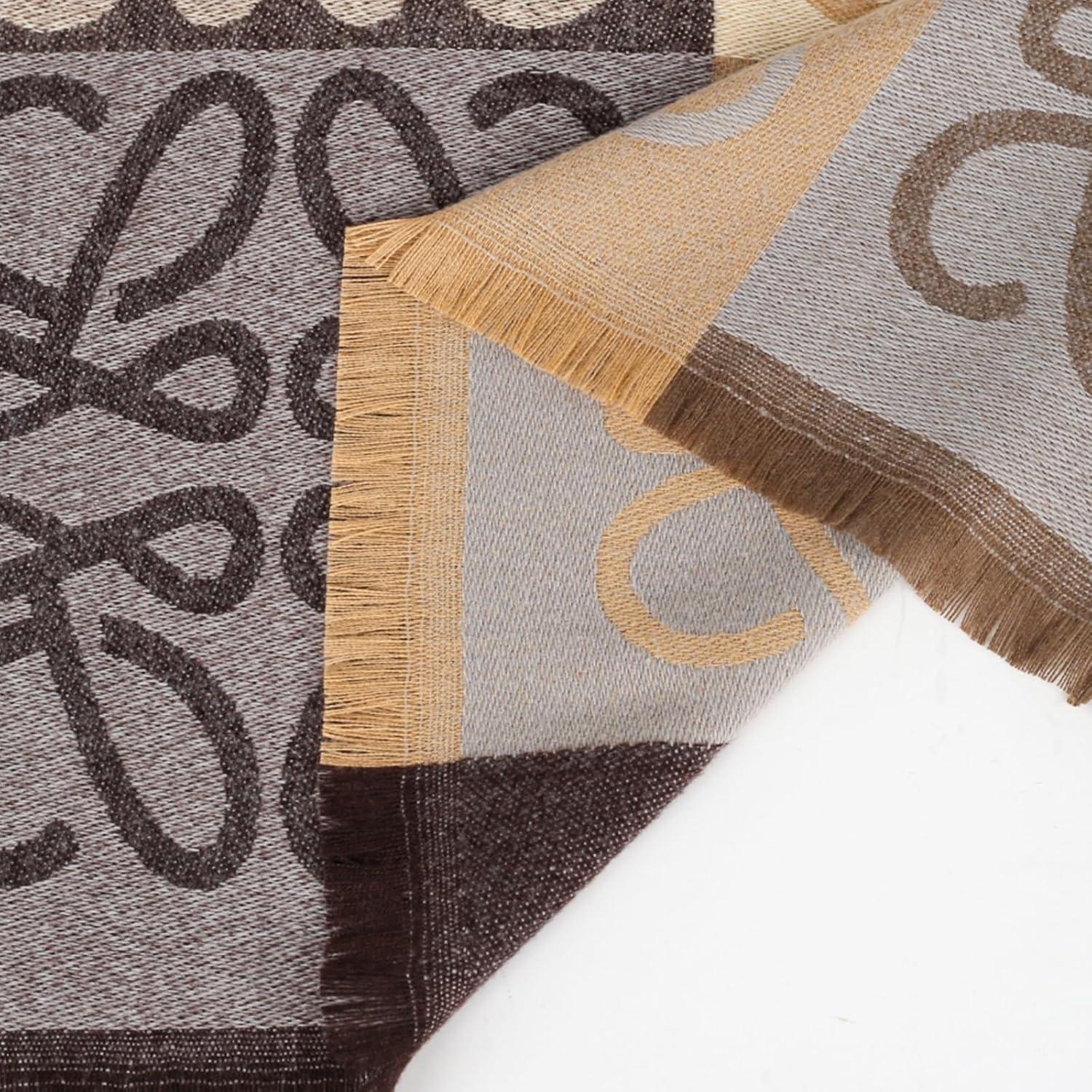 imageEXTREE Scarfs for Women Pashmina Silky Shawl Wrap for Evening Dressing Blanket Open Front Poncho CapeLoewe Camel