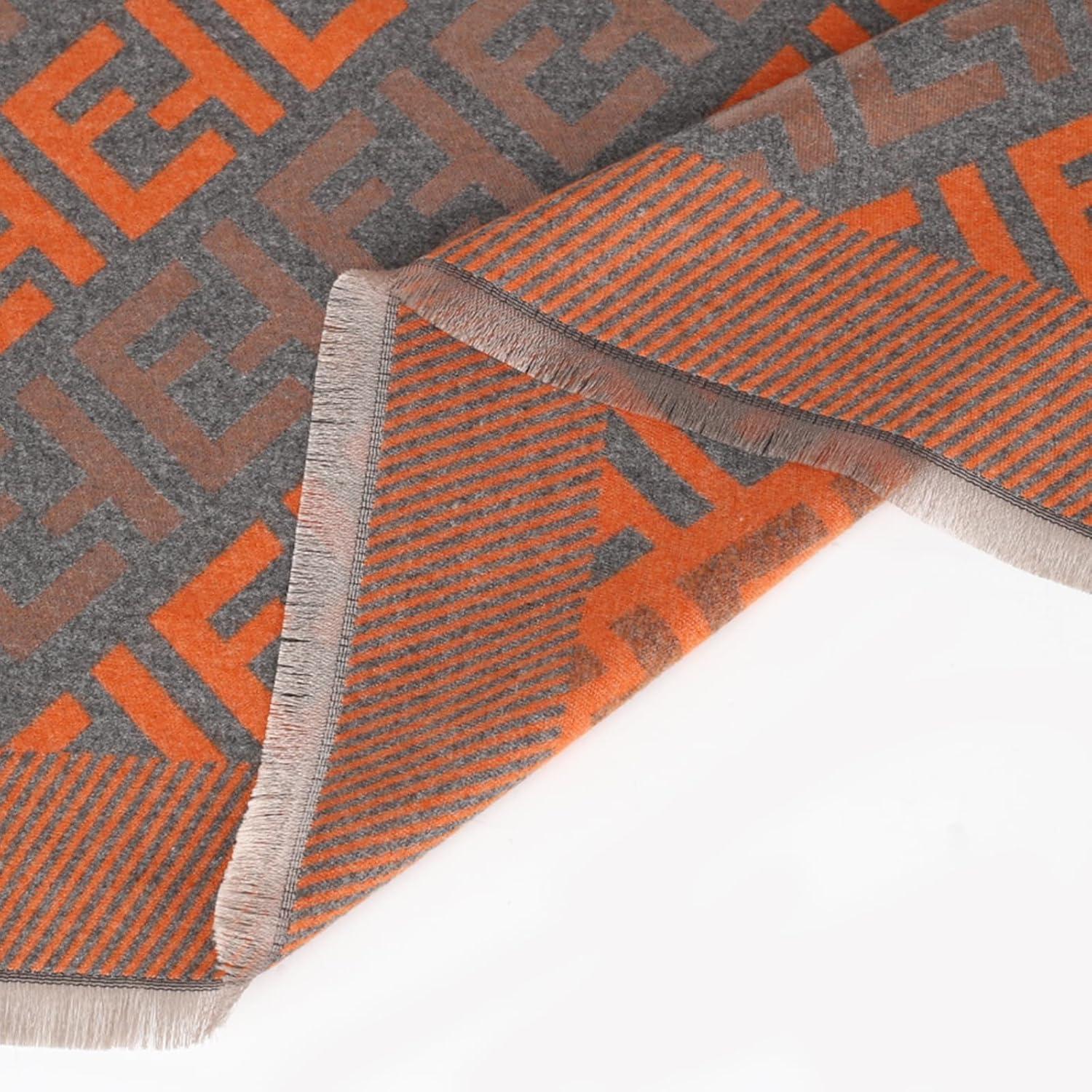 imageEXTREE Scarfs for Women Pashmina Silky Shawl Wrap for Evening Dressing Blanket Open Front Poncho CapeOrange One