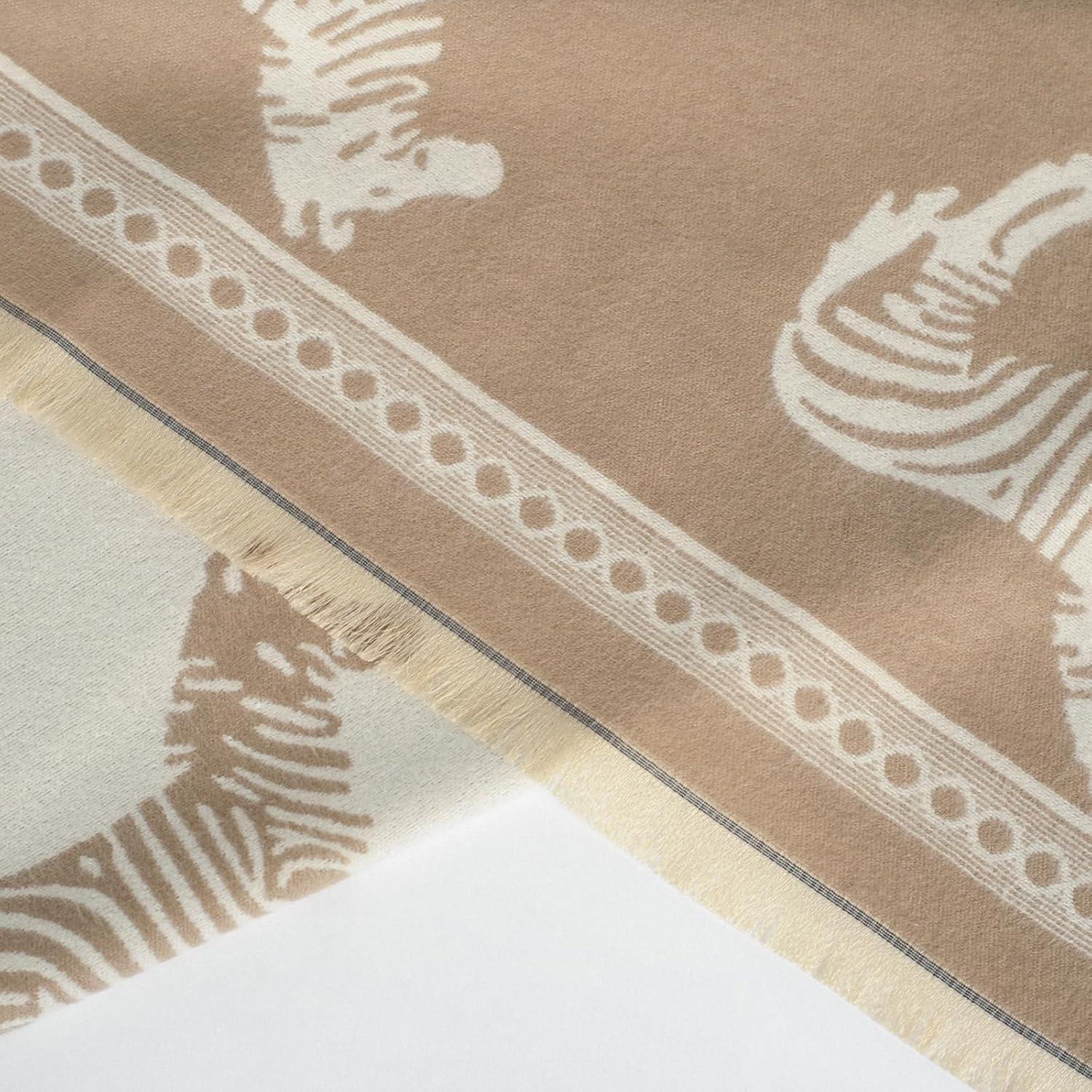 imageEXTREE Scarfs for Women Pashmina Silky Shawl Wrap for Evening Dressing Blanket Open Front Poncho CapeRetro Zebra Khaki