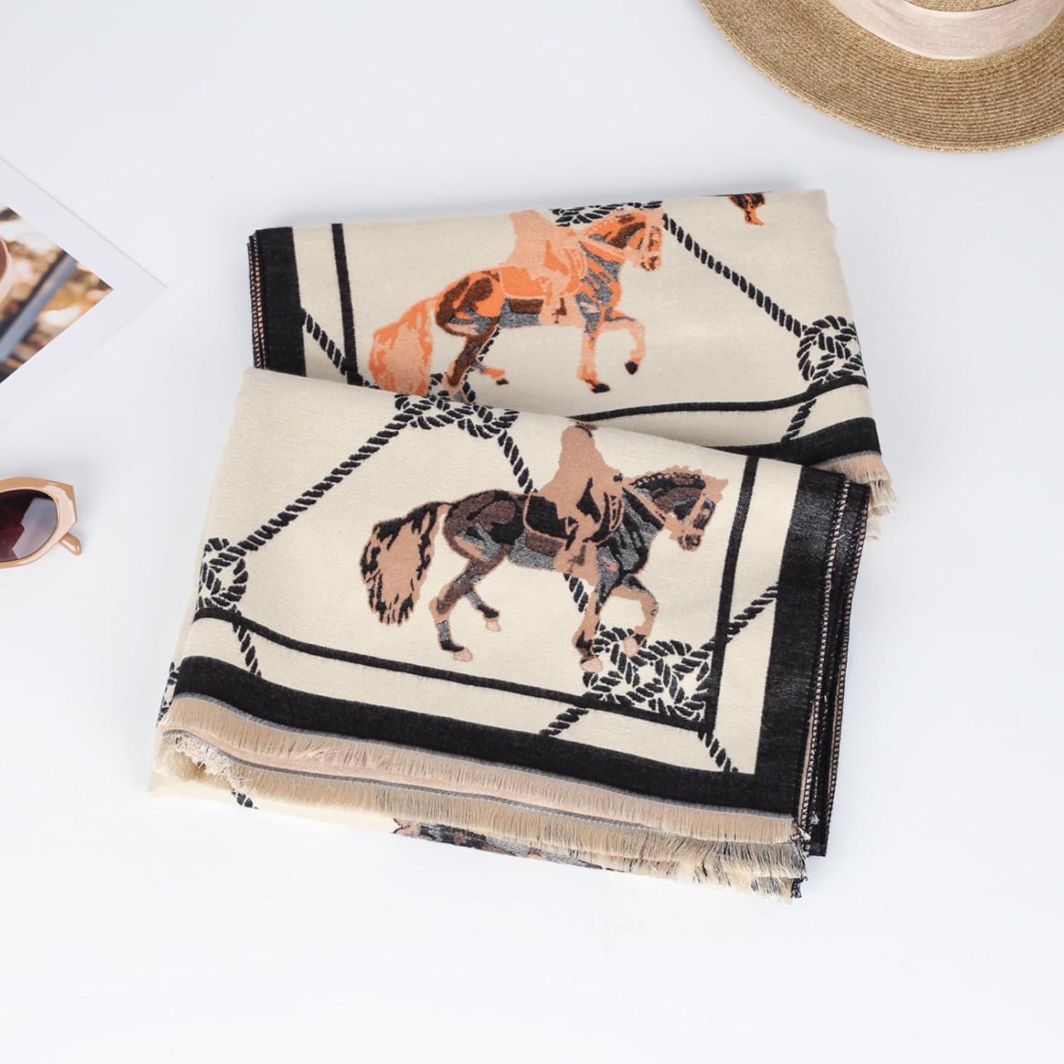 imageEXTREE Scarfs for Women Pashmina Silky Shawl Wrap for Evening Dressing Blanket Open Front Poncho CapeRice Coffee