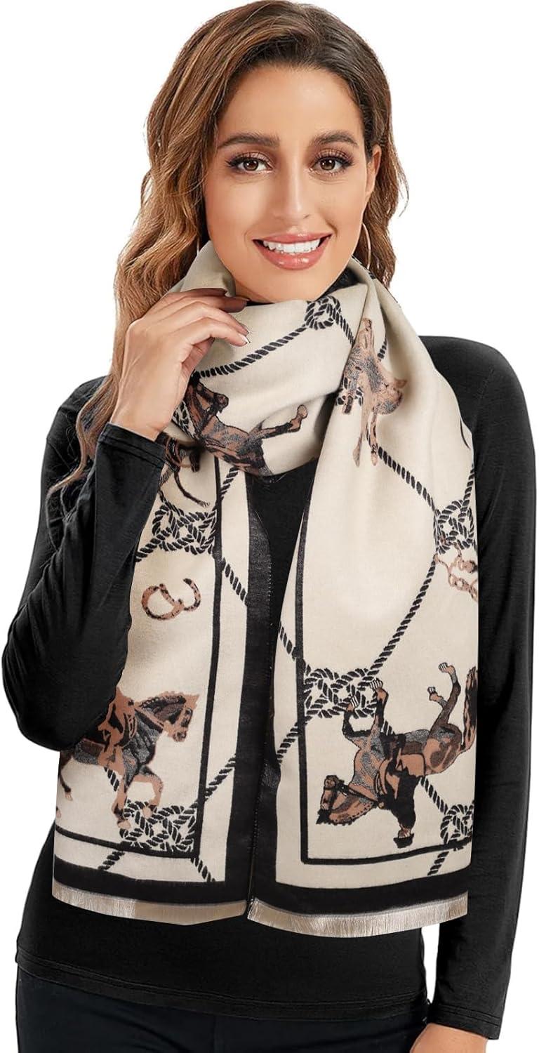 imageEXTREE Scarfs for Women Pashmina Silky Shawl Wrap for Evening Dressing Blanket Open Front Poncho CapeRice Coffee