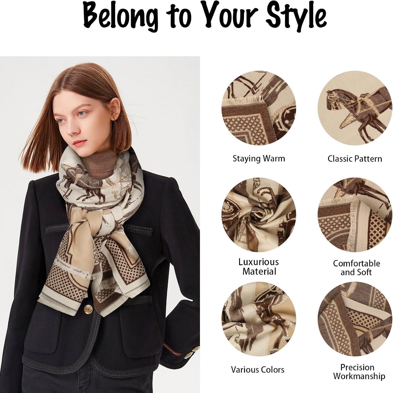 imageEXTREE Scarfs for Women Pashmina Silky Shawl Wrap for Evening Dressing Blanket Open Front Poncho CapeRoman Khaki