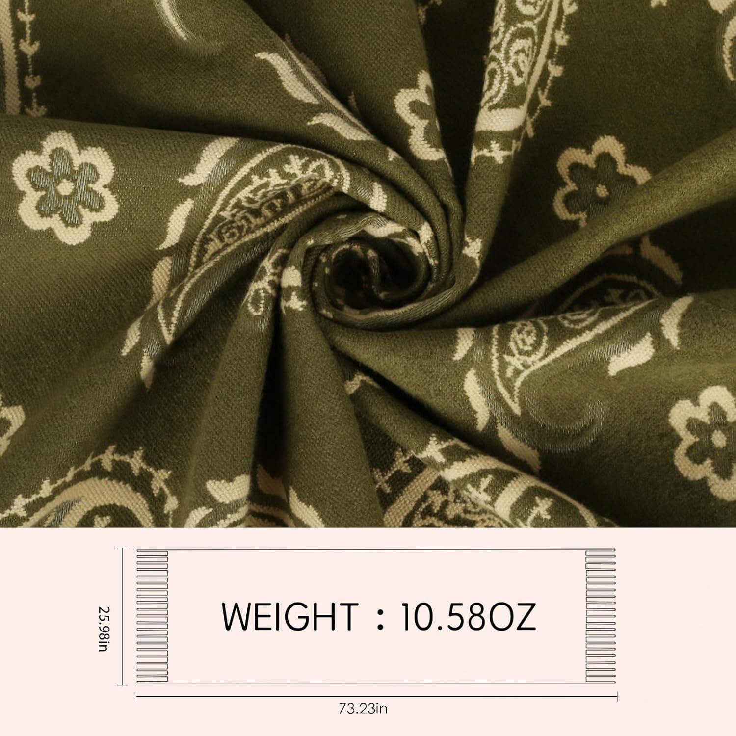 imageEXTREE Scarfs for Women Pashmina Silky Shawl Wrap for Evening Dressing Blanket Open Front Poncho CapeSoft Cashew Green