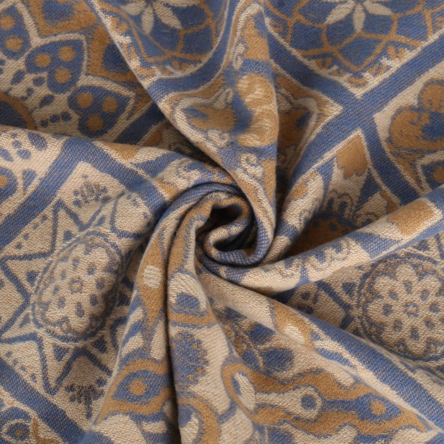 imageEXTREE Scarfs for Women Pashmina Silky Shawl Wrap for Evening Dressing Blanket Open Front Poncho CapeTotem Flower Camel