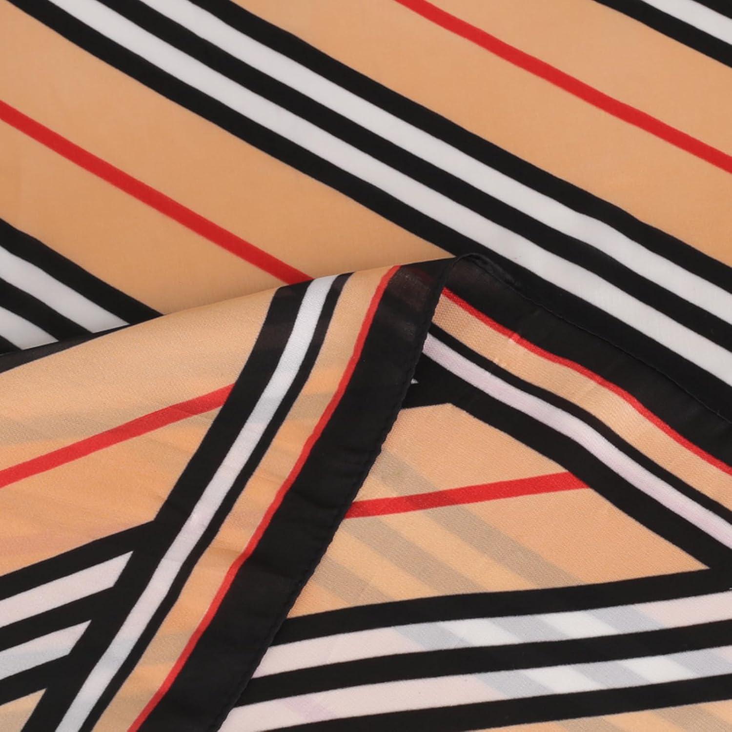 imageEXTREE Silk Feeling Scarf Medium Square Satin Head Scarf Sleeping Hair Wrapping for Women 275  275 inches Geometric lines