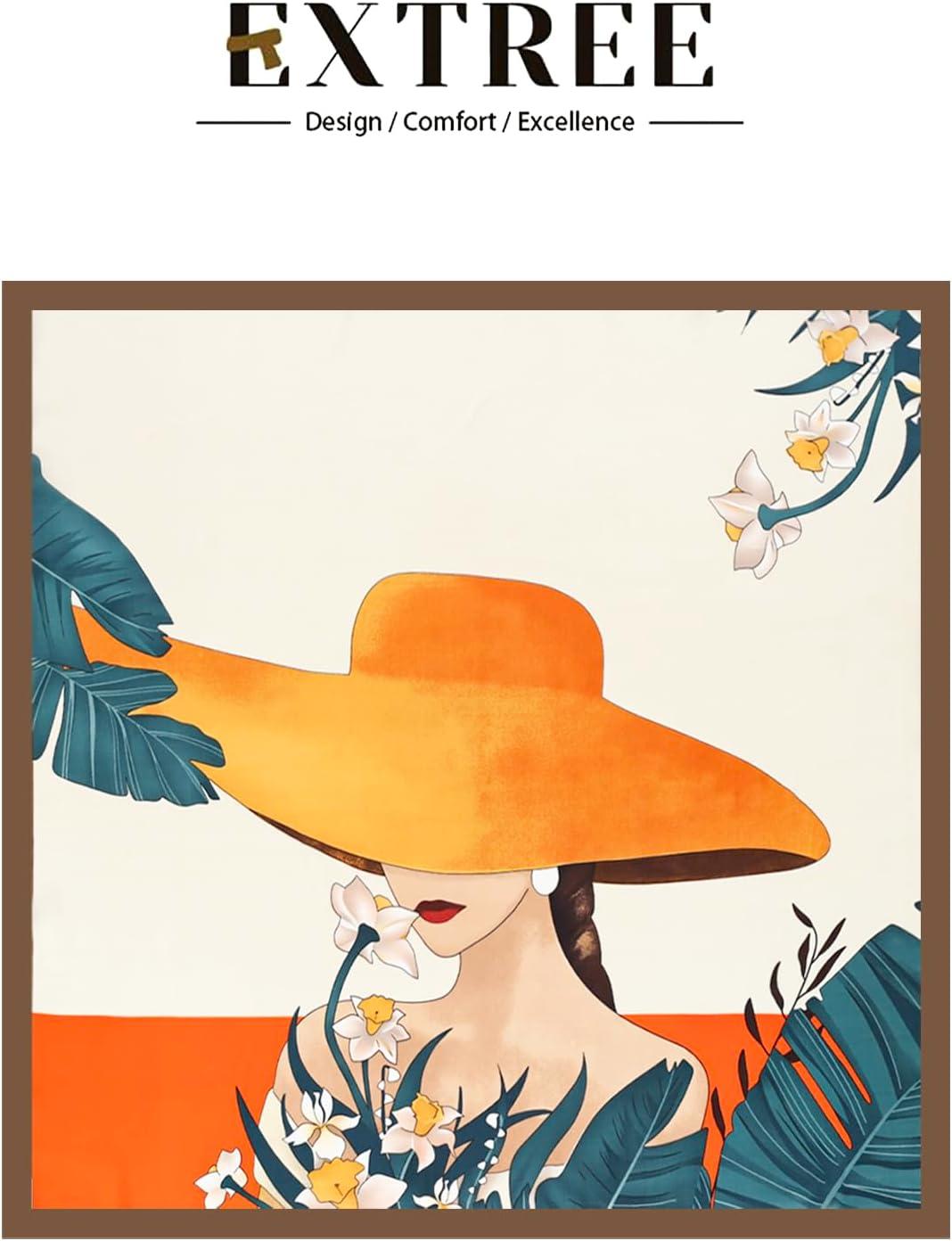 imageEXTREE Silk Feeling Scarf Medium Square Satin Head Scarf Sleeping Hair Wrapping for Women 275  275 inchesBeauty Lily