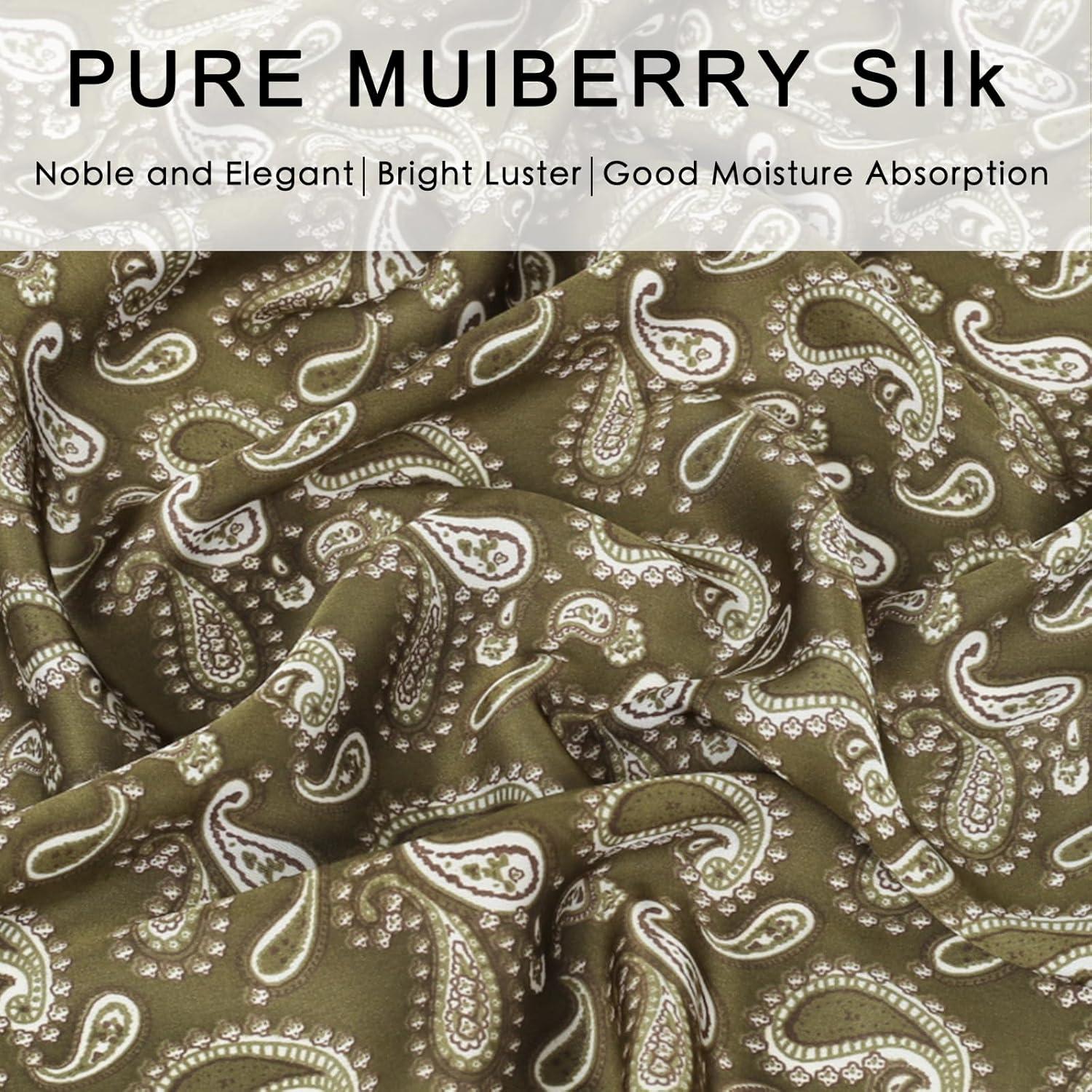 imageEXTREE Silk Feeling Scarf Medium Square Satin Head Scarf Sleeping Hair Wrapping for Women 275  275 inchesButterfly Kidney Green