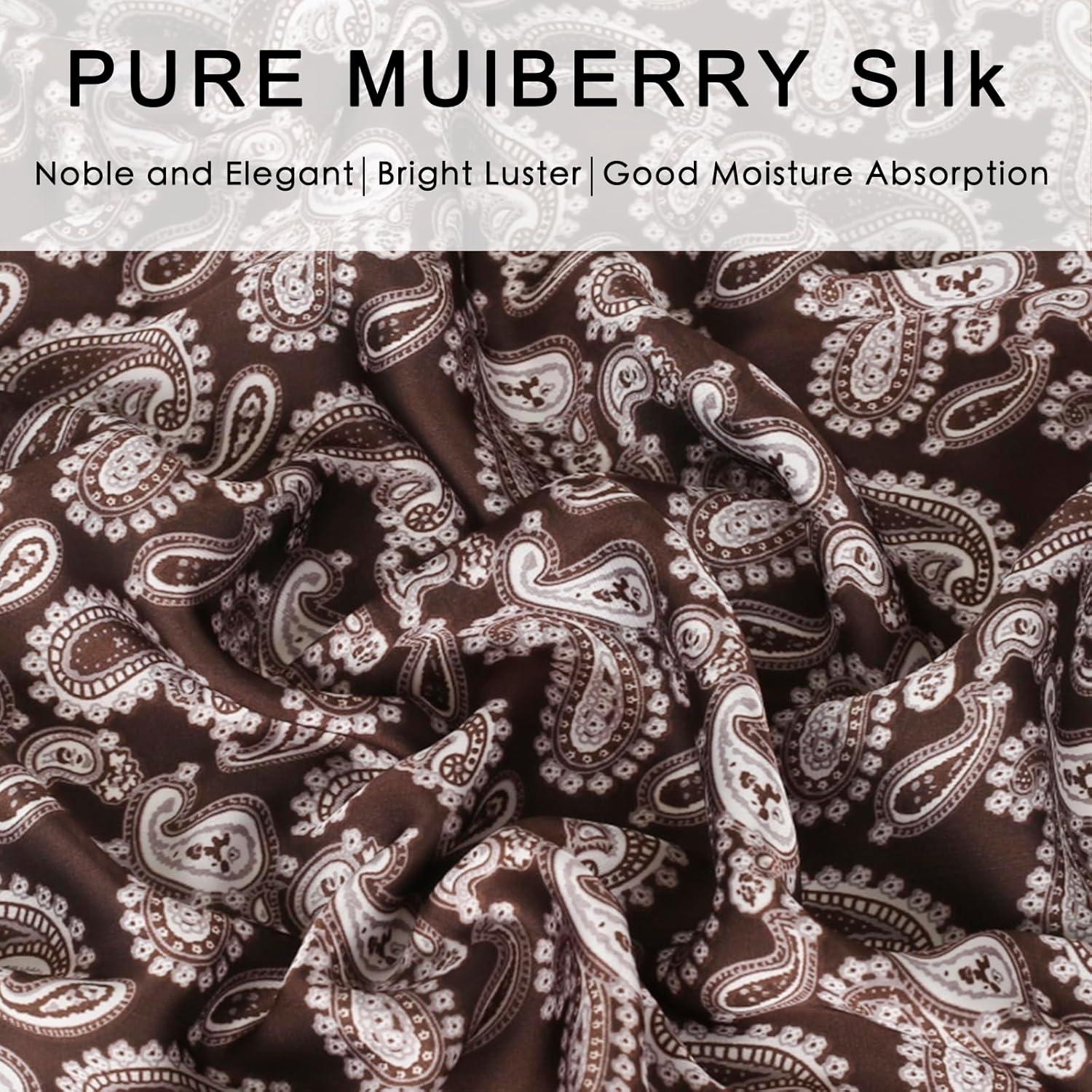 imageEXTREE Silk Feeling Scarf Medium Square Satin Head Scarf Sleeping Hair Wrapping for Women 275  275 inchesEmpty Cashew Nuts