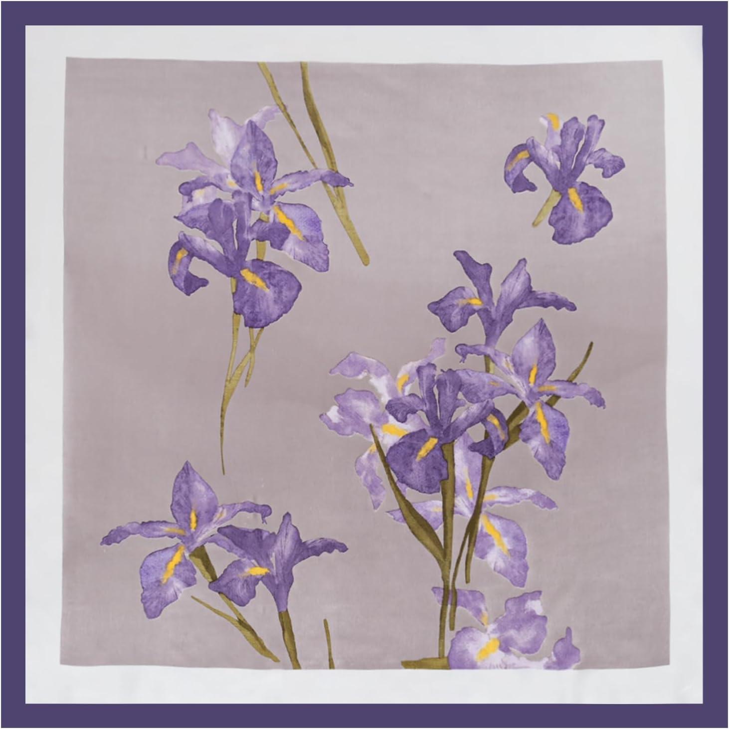 imageEXTREE Silk Feeling Scarf Medium Square Satin Head Scarf Sleeping Hair Wrapping for Women 275  275 inchesPurple Oriole