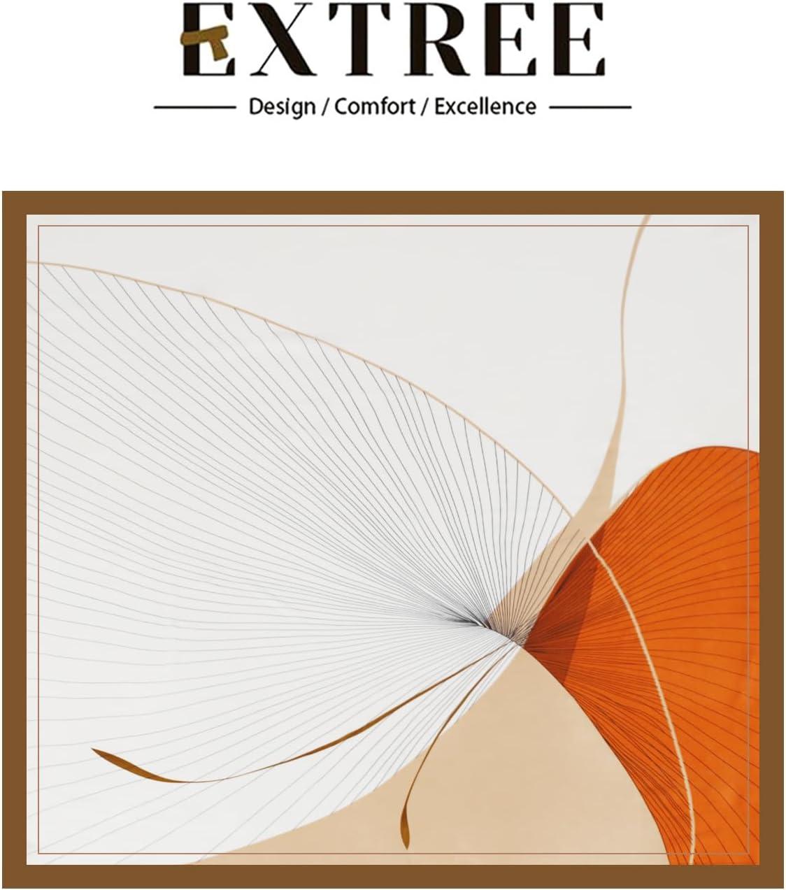 imageEXTREE Silk Feeling Scarf Medium Square Satin Head Scarf Sleeping Hair Wrapping for Women 275  275 inchesSunset Orange