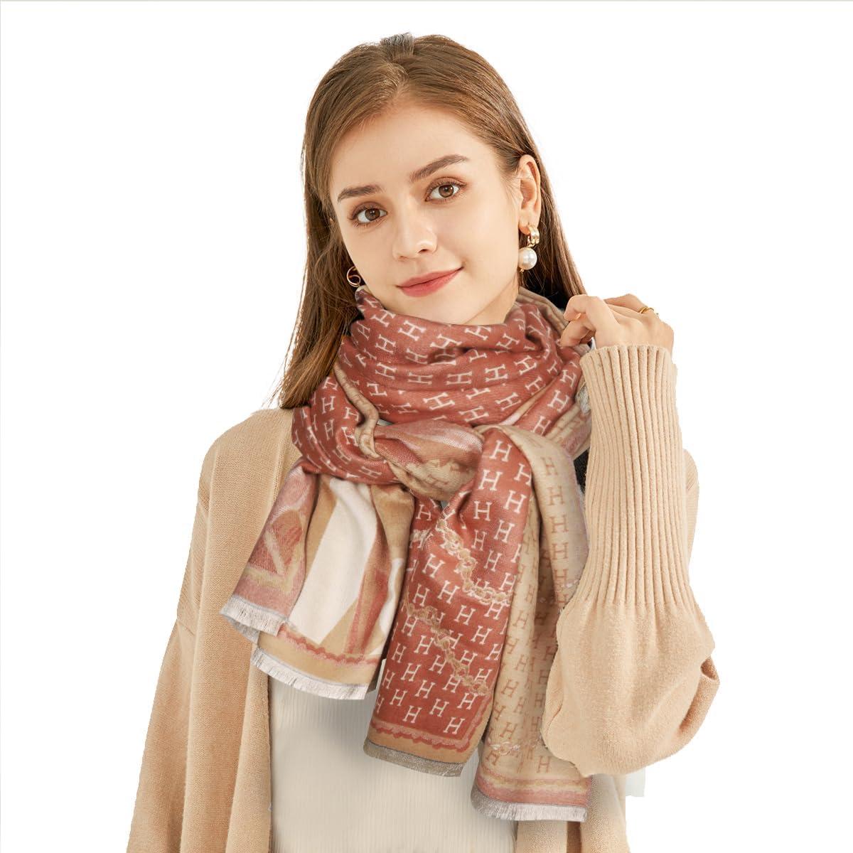 imageEXTREE Women Scarf Pashmina Shawl Wrap for Evening Dressing Blanket Open Front Poncho Cape