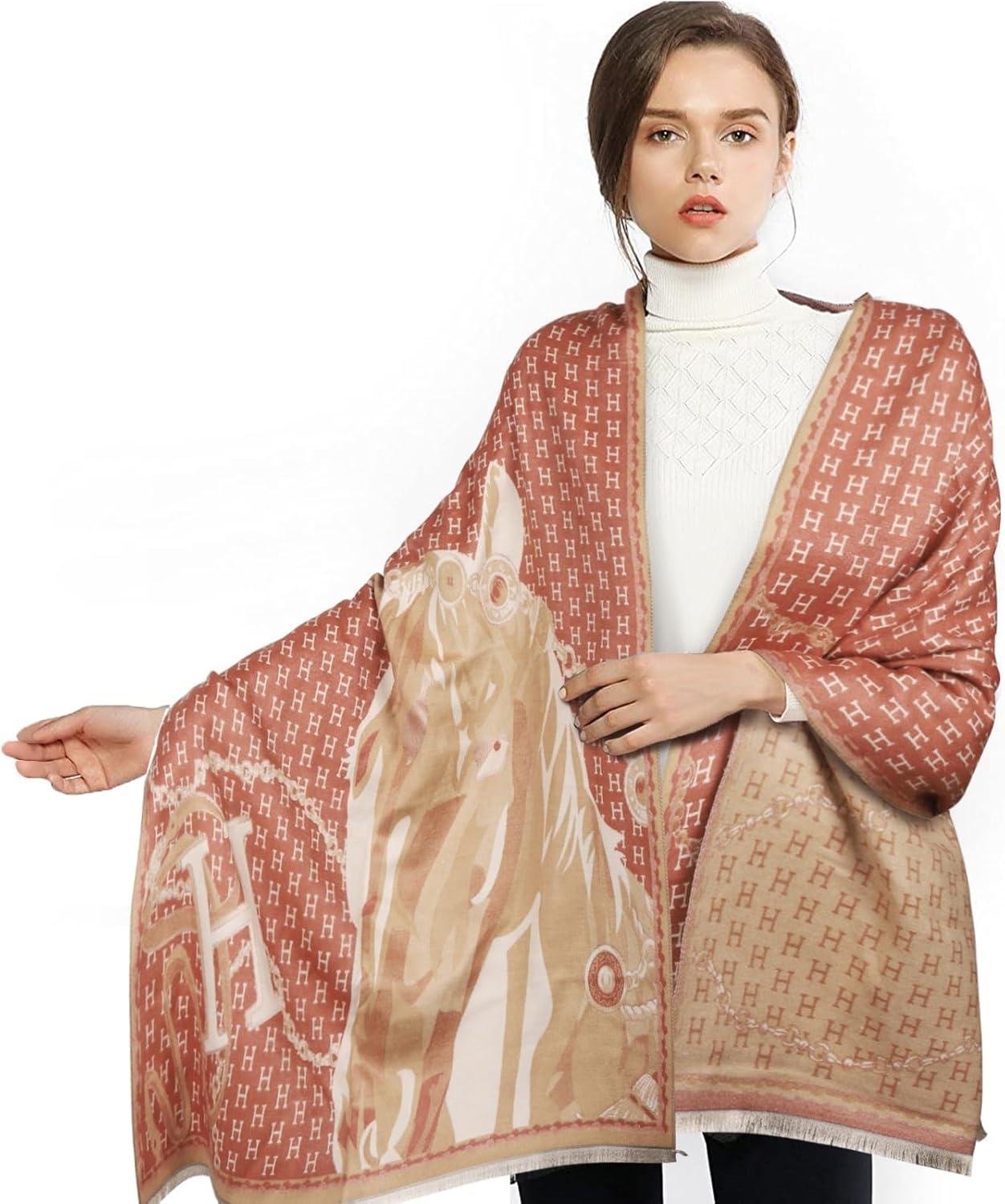 imageEXTREE Women Scarf Pashmina Shawl Wrap for Evening Dressing Blanket Open Front Poncho Cape