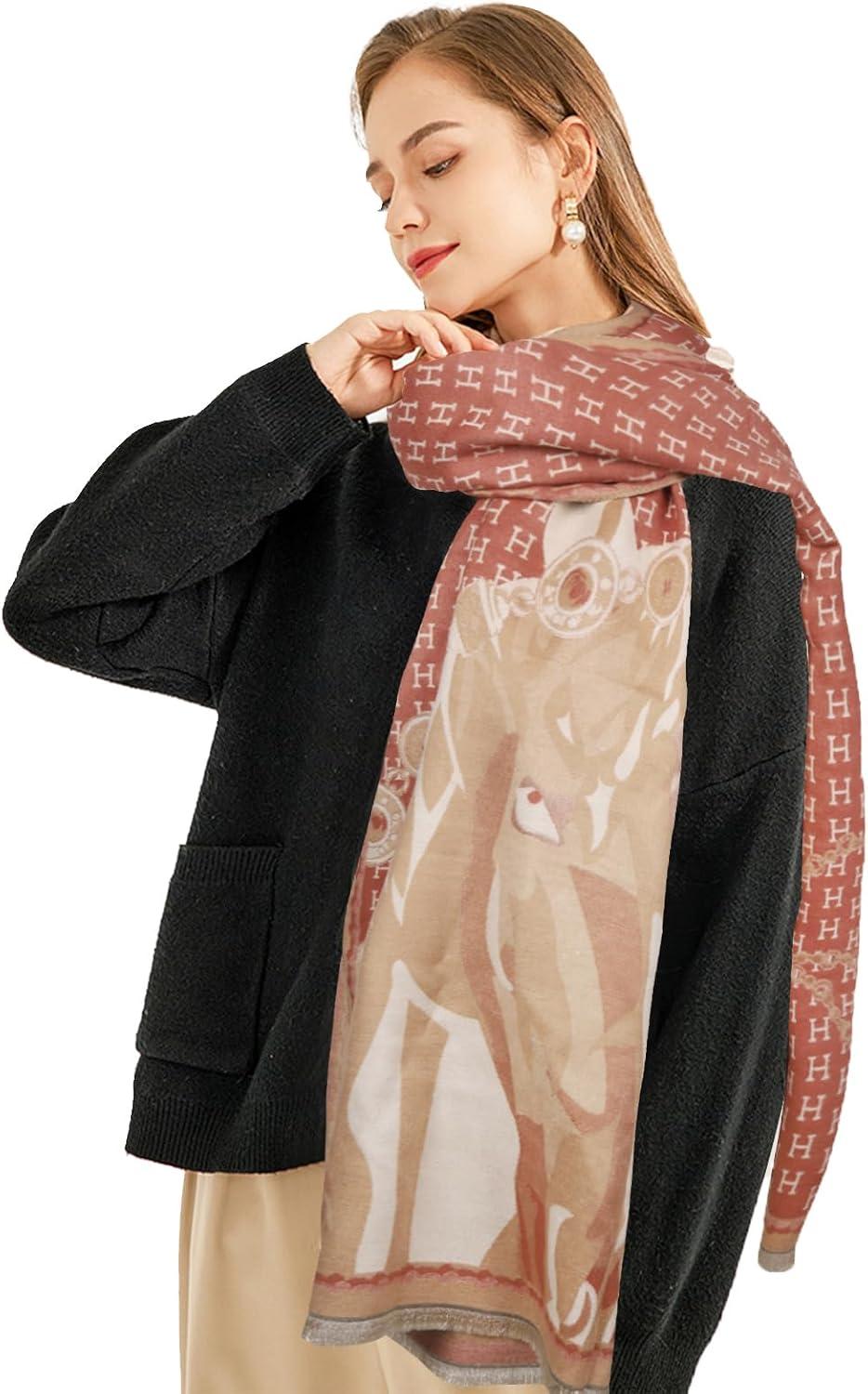 imageEXTREE Women Scarf Pashmina Shawl Wrap for Evening Dressing Blanket Open Front Poncho Cape