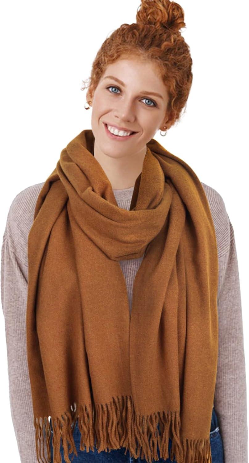 imageEXTREE Women Shawl Wrap Scarf Pashmina Wedding Christmas Birthday Gifts Idea Large Soft StoleType009brown