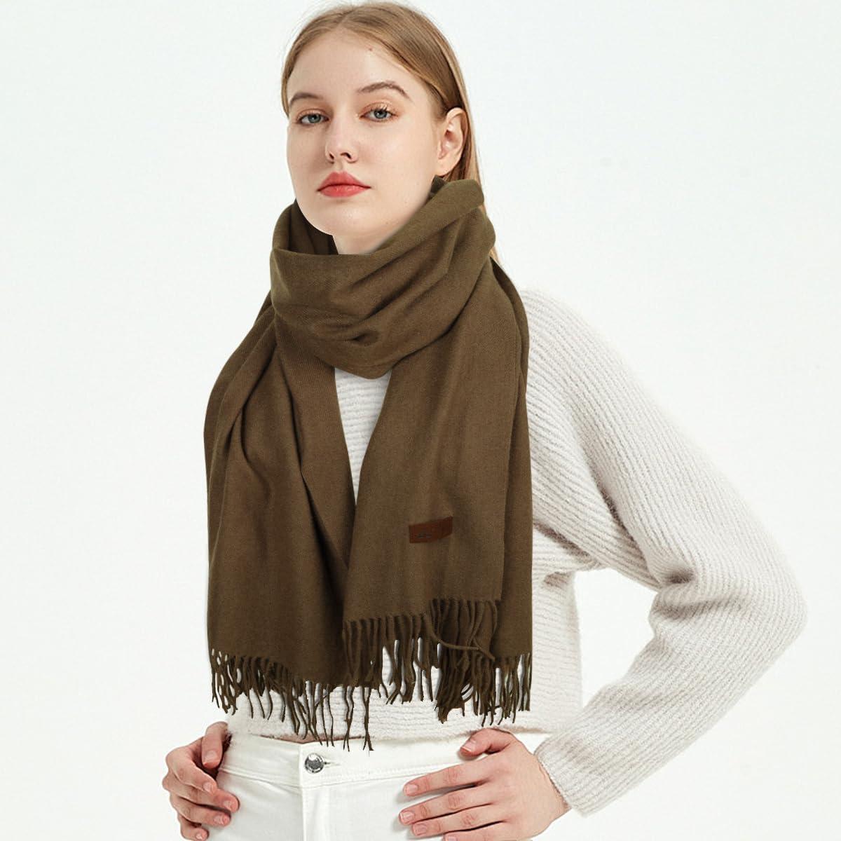 imageEXTREE Women Shawl Wrap Scarf Pashmina Wedding Christmas Birthday Gifts Idea Large Soft StoleType012