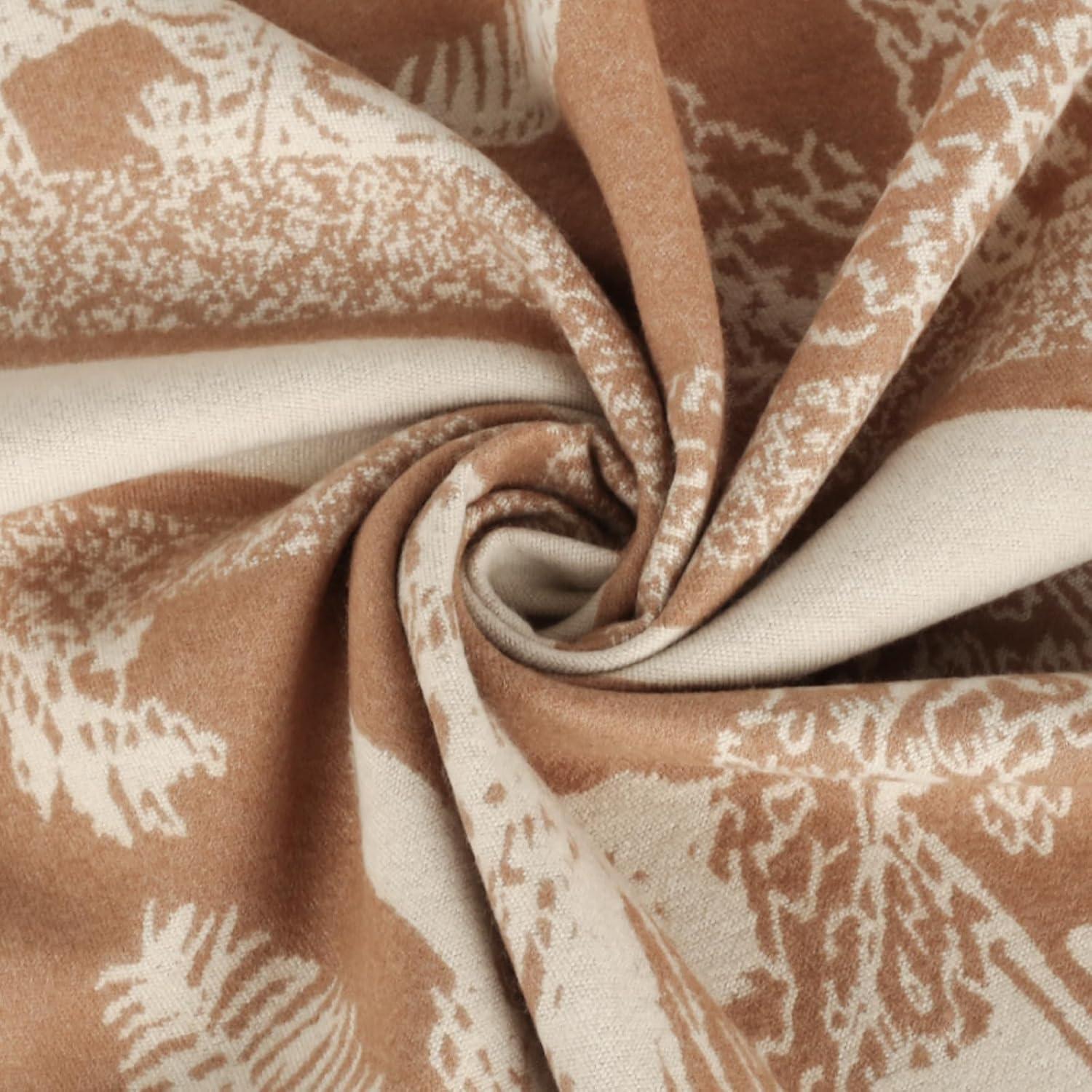 imageEXTREE Womens Scarf Pashmina Shawls and Wraps for Evening Dress Bridesmaid Wedding Bridal Winter Warm Long Large ScarvesAnimal Forest Khaki