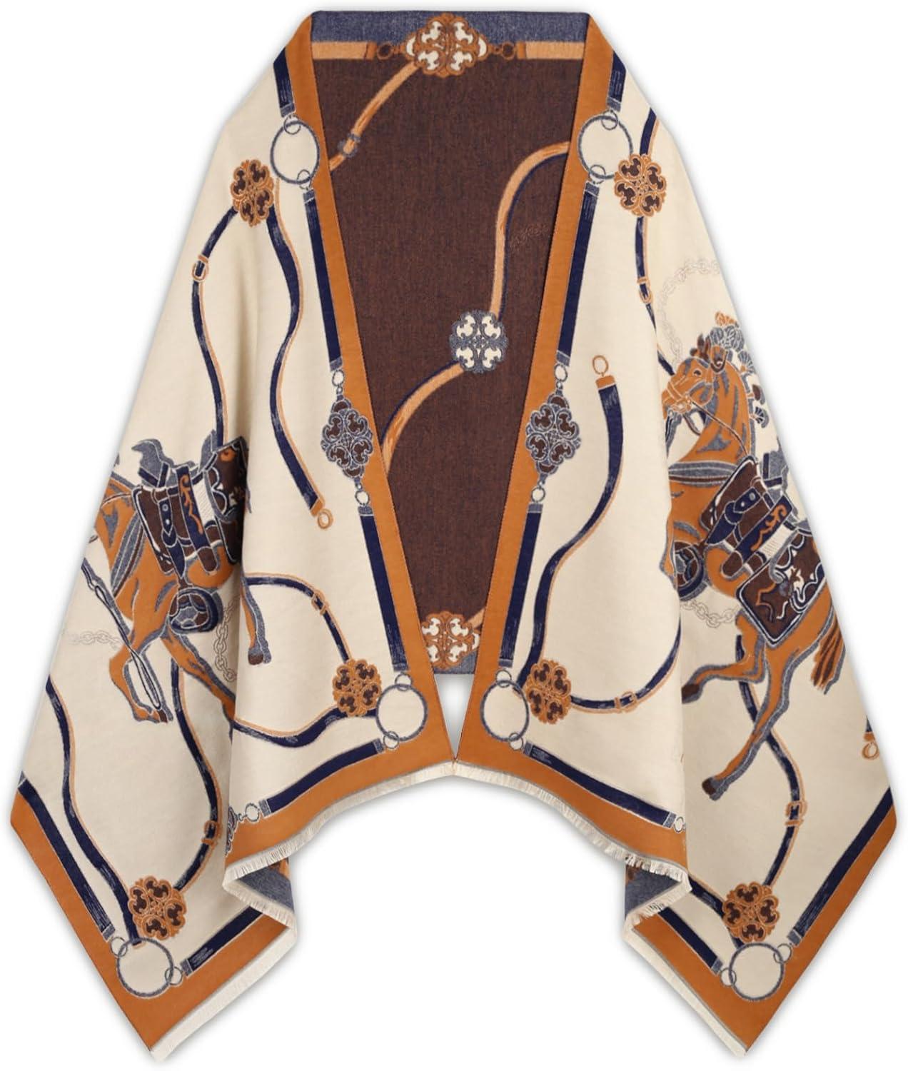 imageEXTREE Womens Scarf Pashmina Shawls and Wraps for Evening Dress Bridesmaid Wedding Bridal Winter Warm Long Large ScarvesBeige Orange Hors