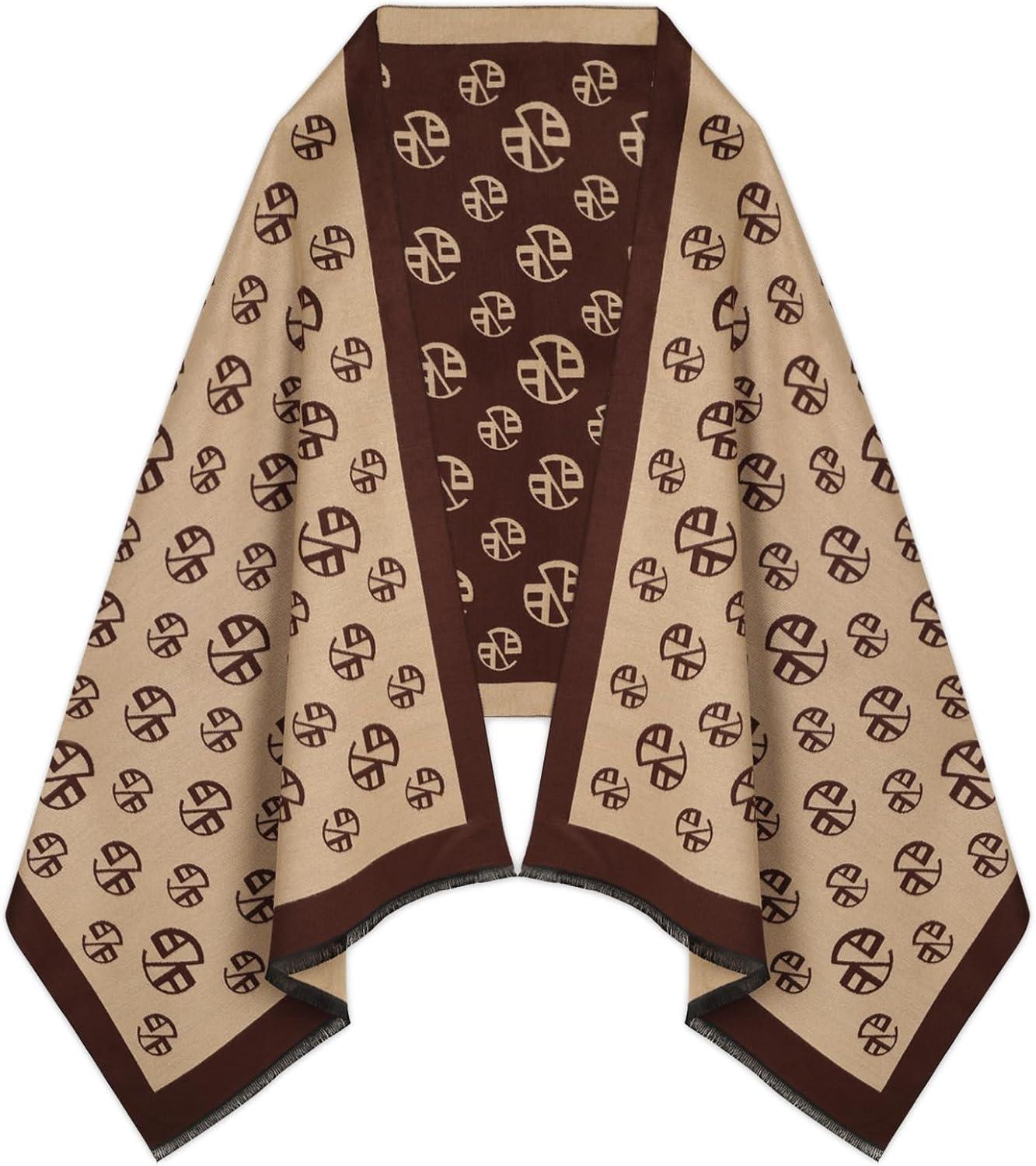 imageEXTREE Womens Scarf Pashmina Shawls and Wraps for Evening Dress Bridesmaid Wedding Bridal Winter Warm Long Large ScarvesBrown Coffee One