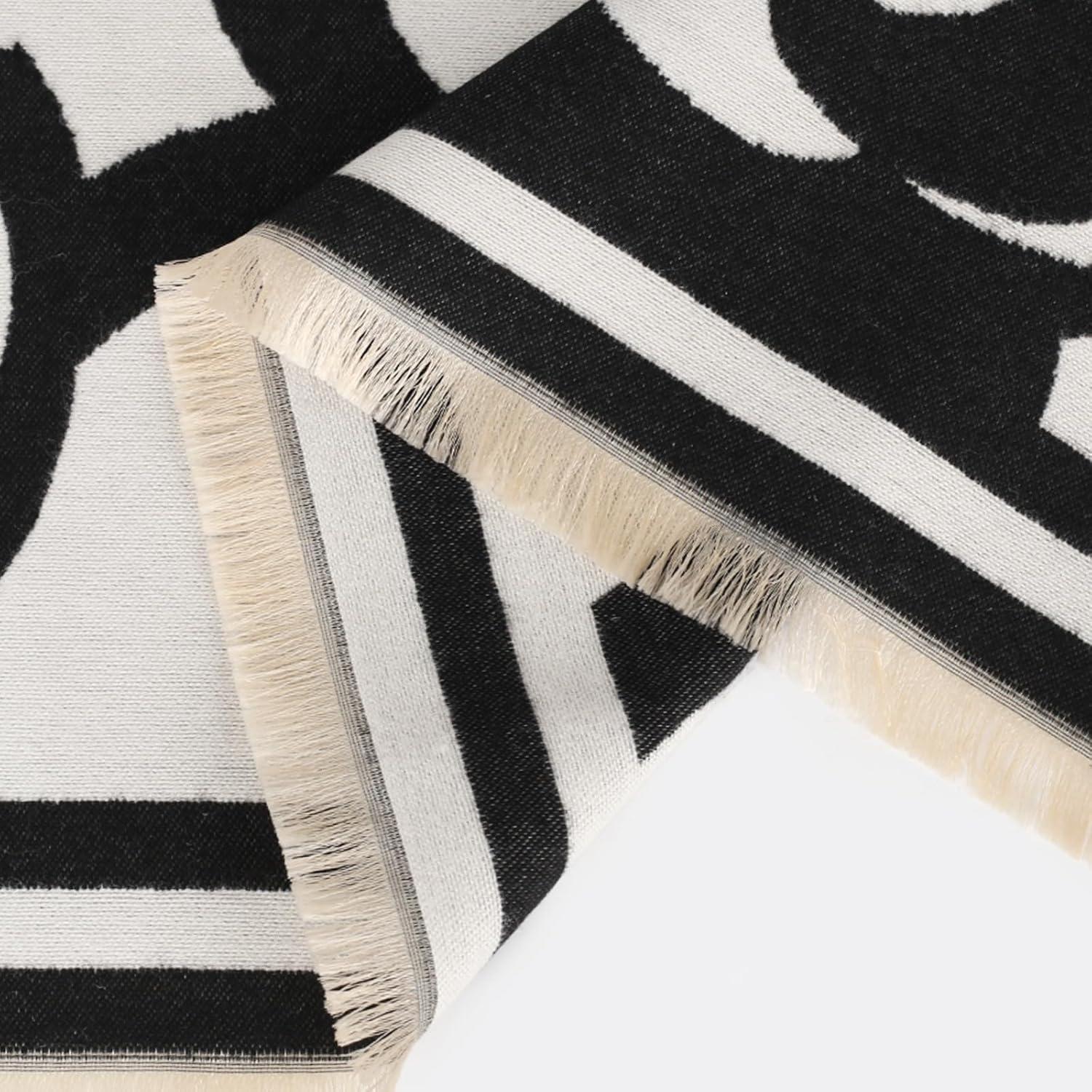 imageEXTREE Womens Scarf Pashmina Shawls and Wraps for Evening Dress Bridesmaid Wedding Bridal Winter Warm Long Large ScarvesCamellia Black and White