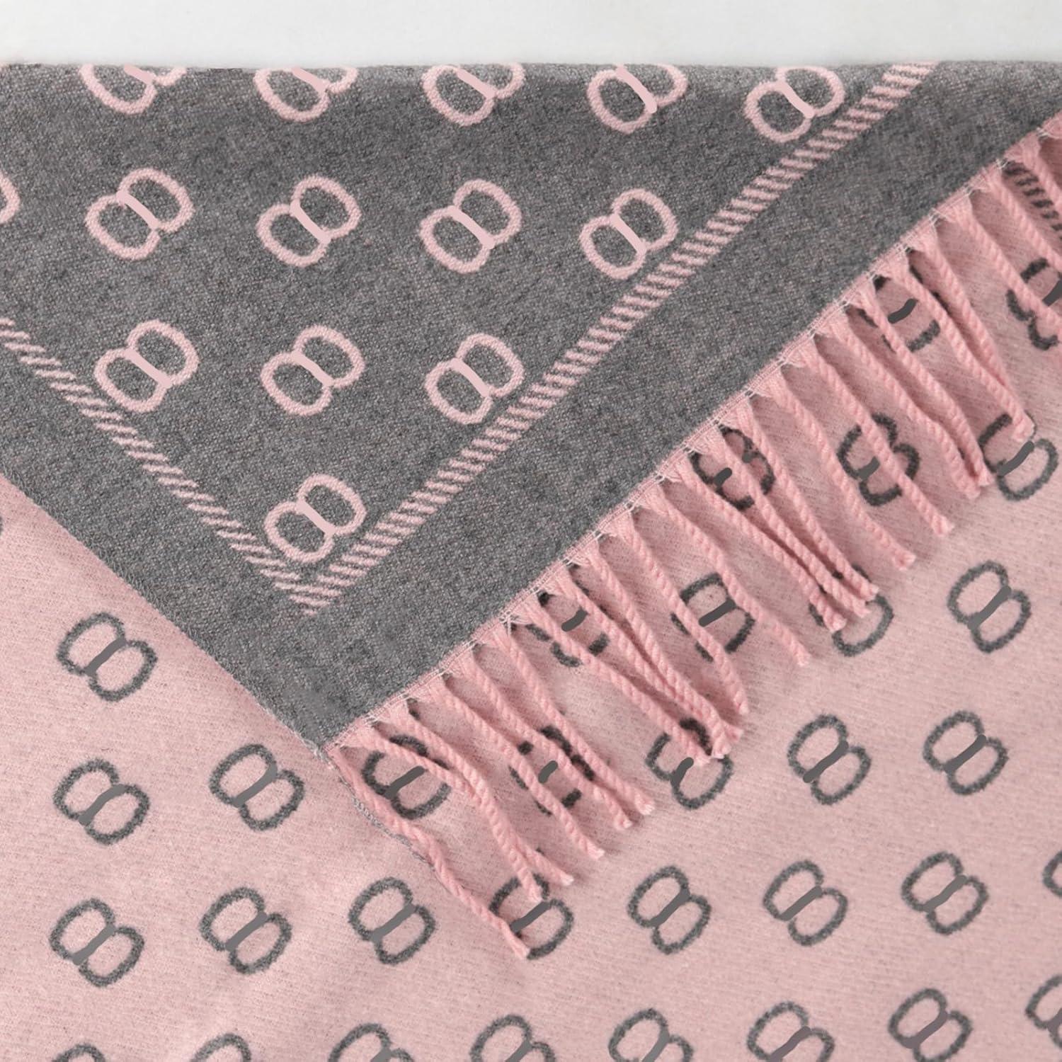 imageEXTREE Womens Scarf Pashmina Shawls and Wraps for Evening Dress Bridesmaid Wedding Bridal Winter Warm Long Large ScarvesDark Gray and Pink Twotone C Tassel