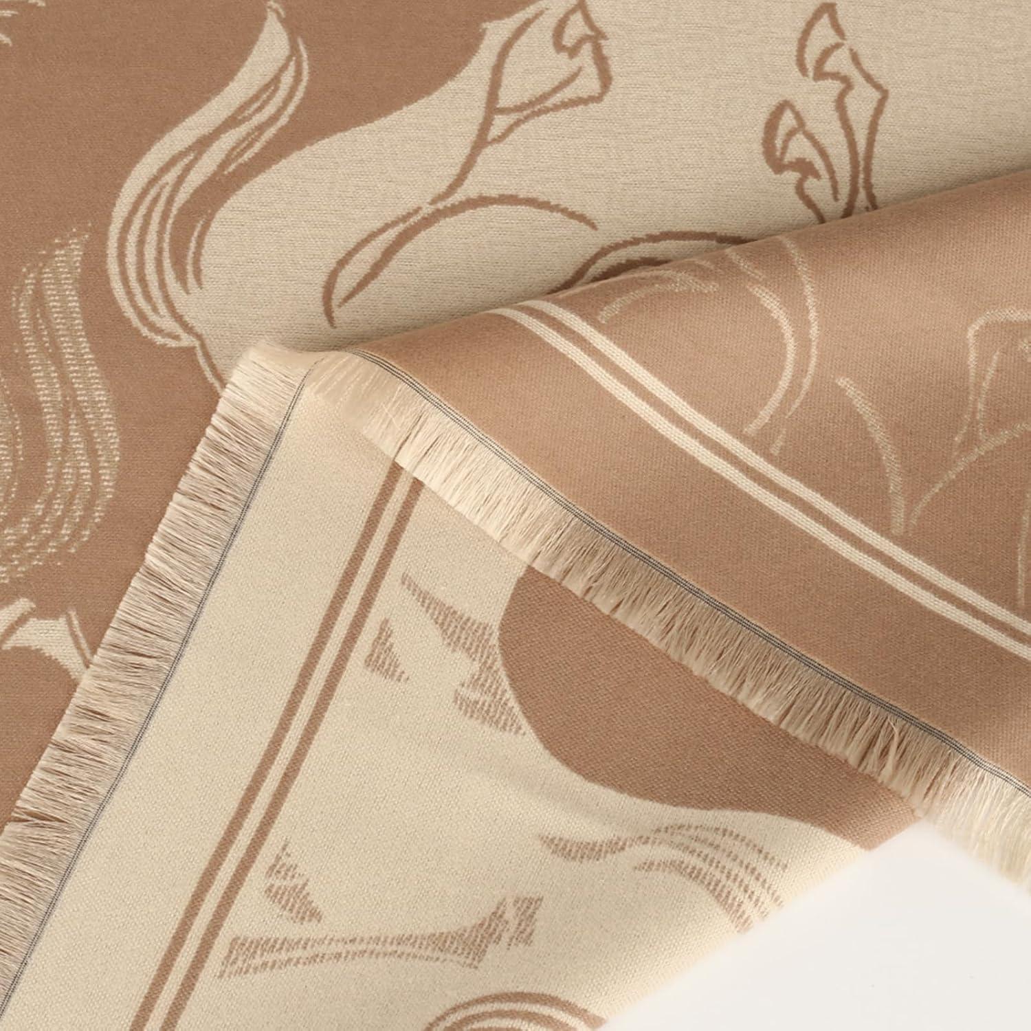 imageEXTREE Womens Scarf Pashmina Shawls and Wraps for Evening Dress Bridesmaid Wedding Bridal Winter Warm Long Large ScarvesGalloping Horse Brown